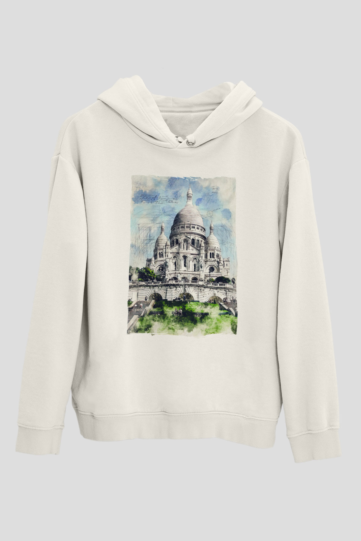 Kutsal Kalp Bazilikası Beyaz Unisex Hoodie