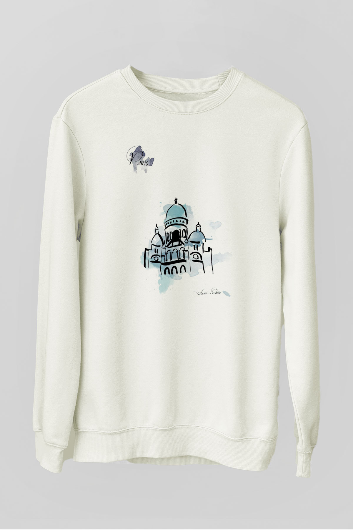 Kutsal Kalp Bazilikası Beyaz Unisex Sweatshirt