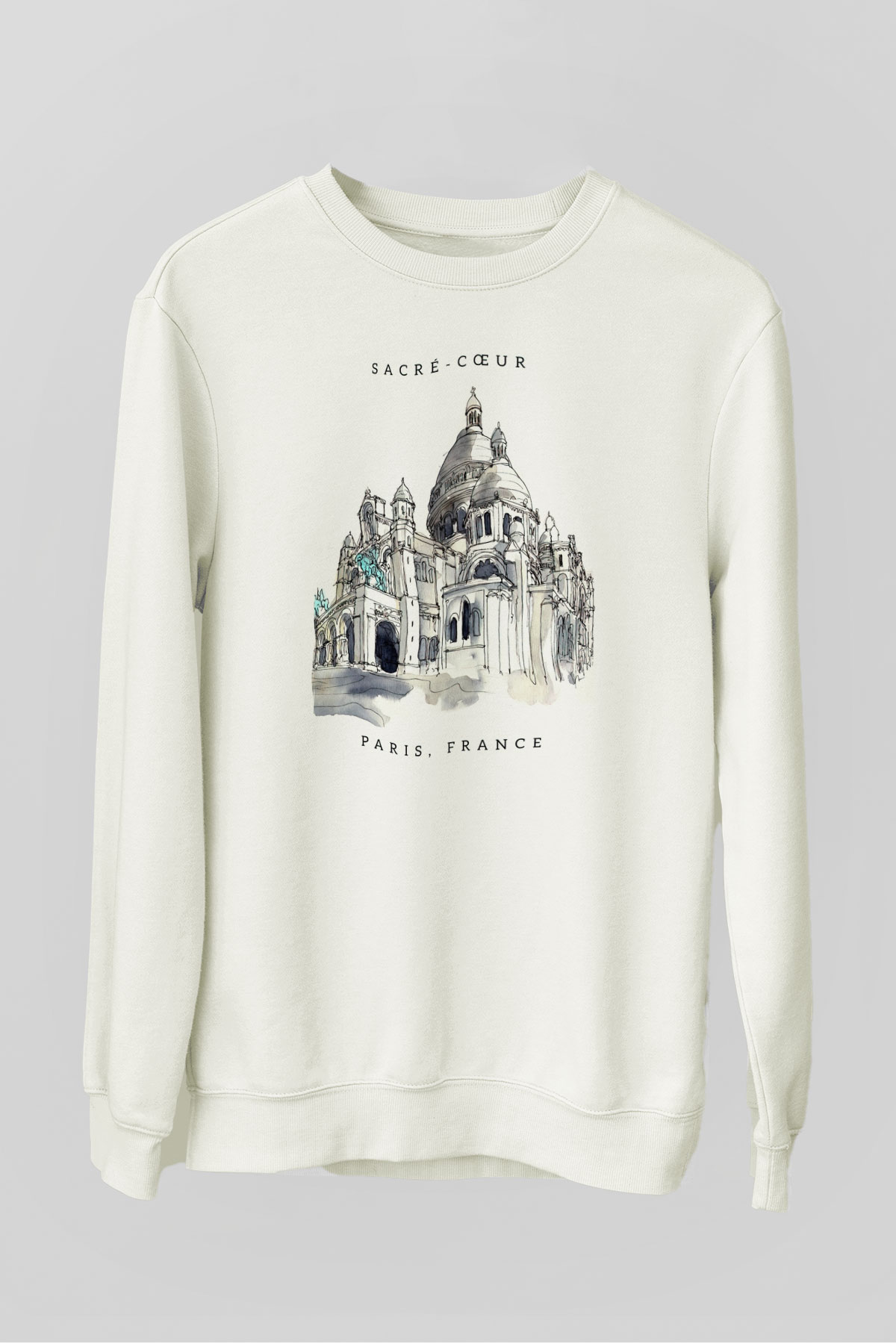 Kutsal Kalp Bazilikası Beyaz Unisex Sweatshirt