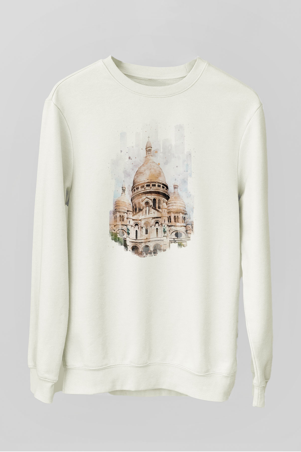Kutsal Kalp Bazilikası Beyaz Unisex Sweatshirt