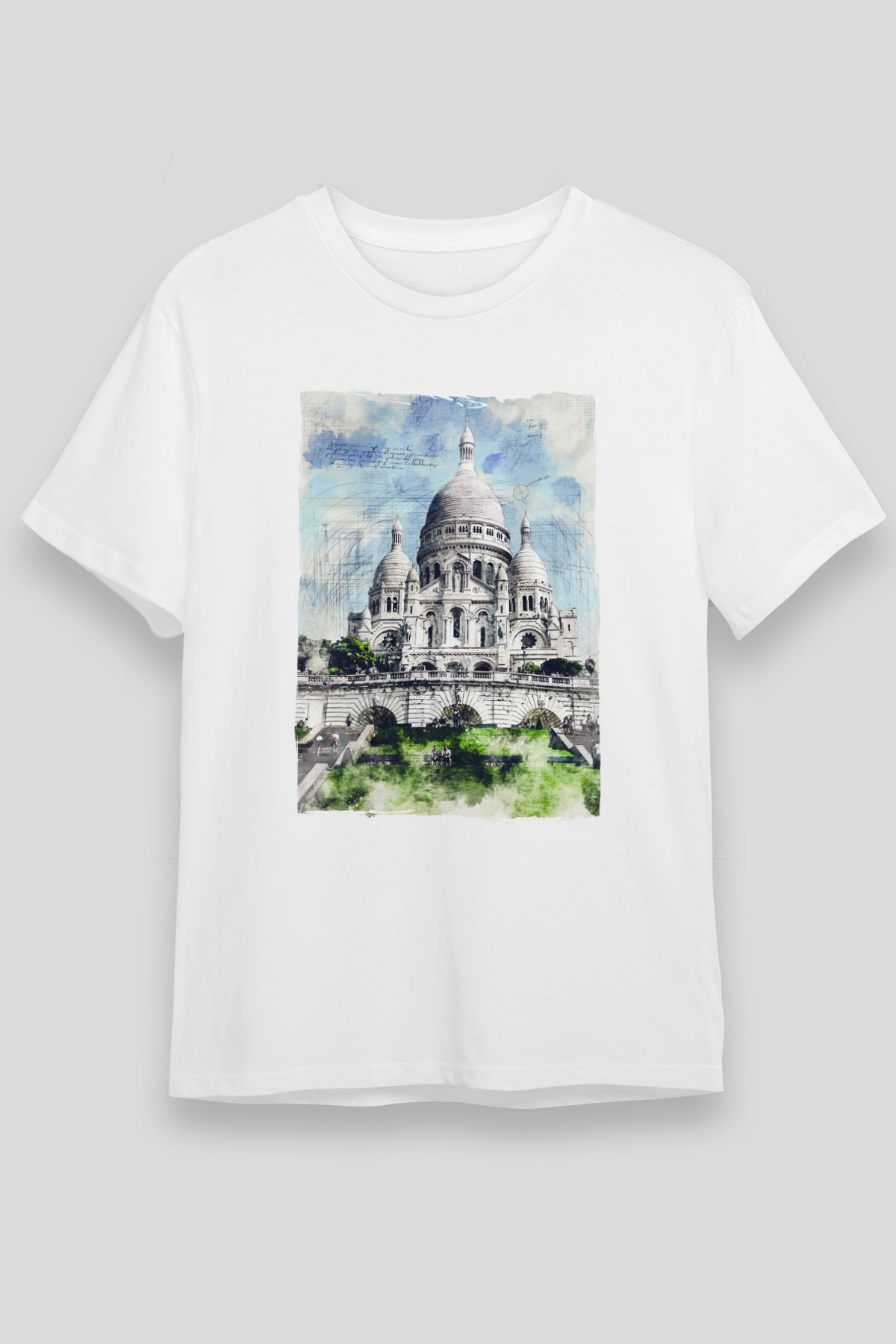 Kutsal Kalp Bazilikası Beyaz Unisex Tişört T-Shirt - TişörtFabrikası