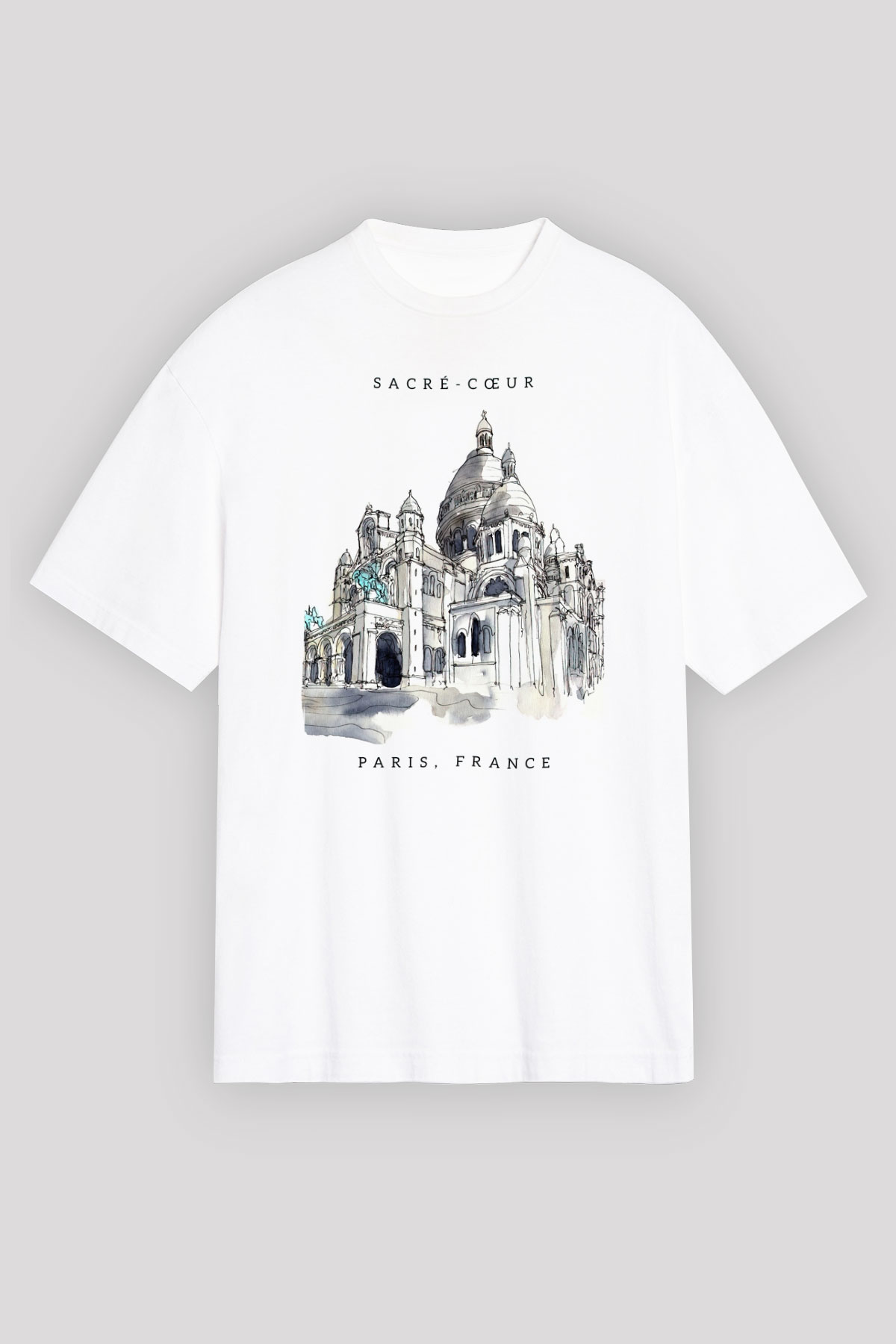 Kutsal Kalp Bazilikası Beyaz Unisex Tişört T-Shirt - TişörtFabrikası