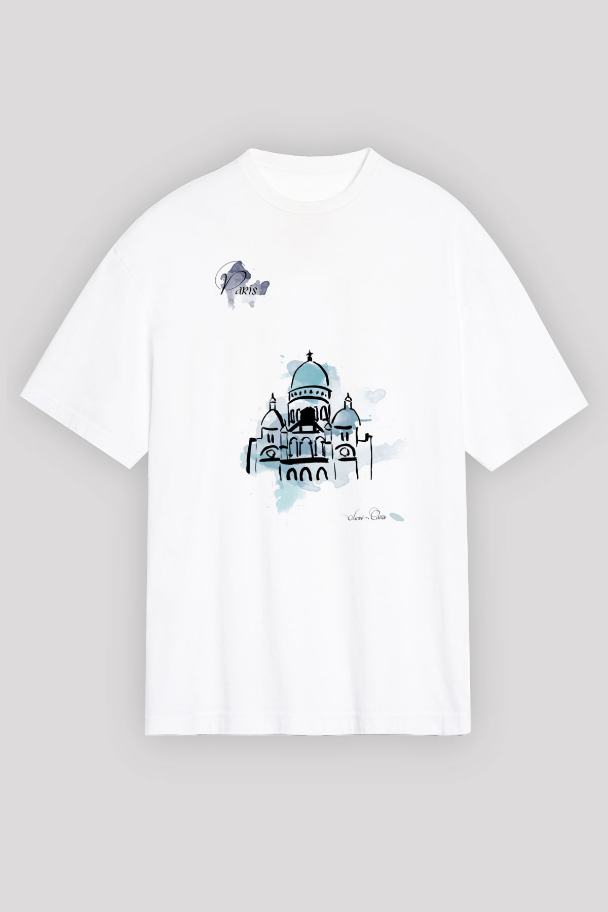 Kutsal Kalp Bazilikası Beyaz Unisex Tişört T-Shirt - TişörtFabrikası
