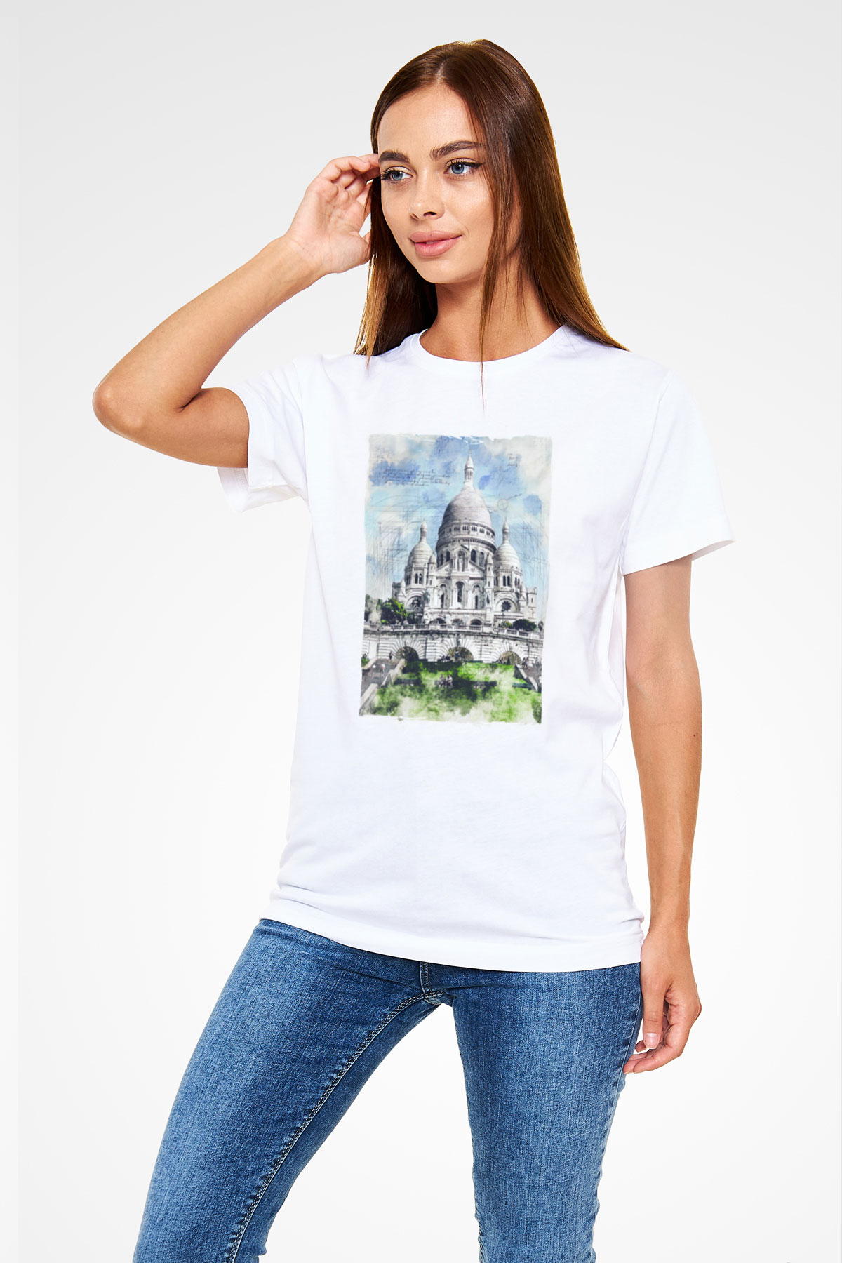 Kutsal Kalp Bazilikası Beyaz Unisex Tişört T-Shirt - TişörtFabrikası
