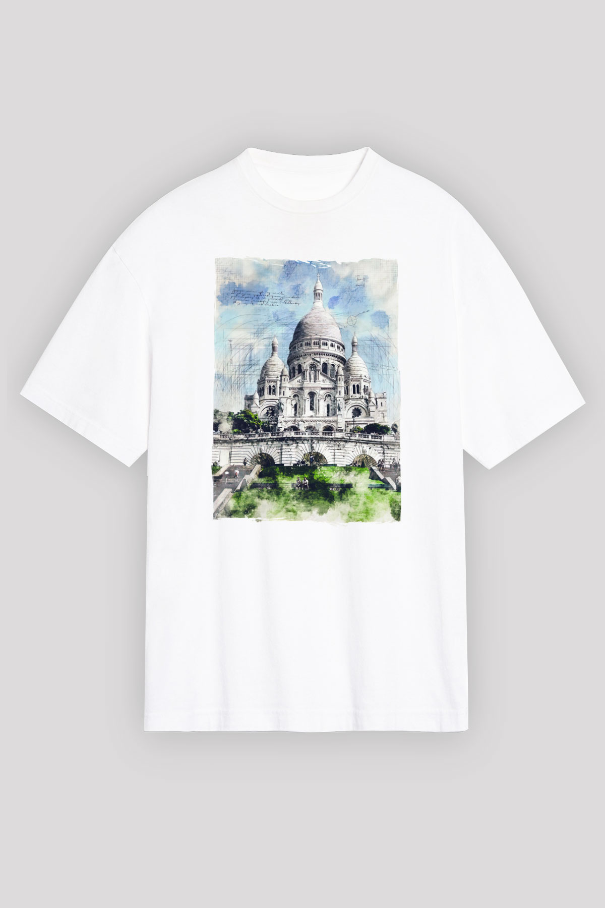 Kutsal Kalp Bazilikası Beyaz Unisex Tişört T-Shirt - TişörtFabrikası