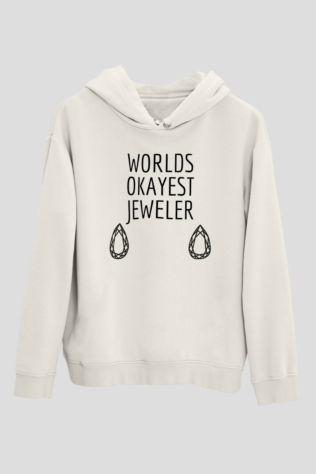 Kuyumcu Beyaz Unisex Kapüşonlu Sweatshirt