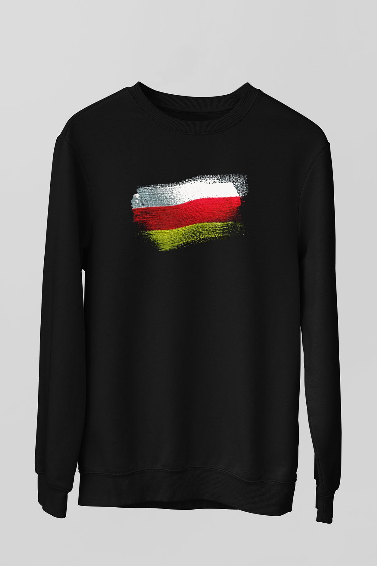 Kuzey Osetya Alanya - North Ossetia–Alania Bayrağı Baskılı Unisex Siyah Sweatshirt