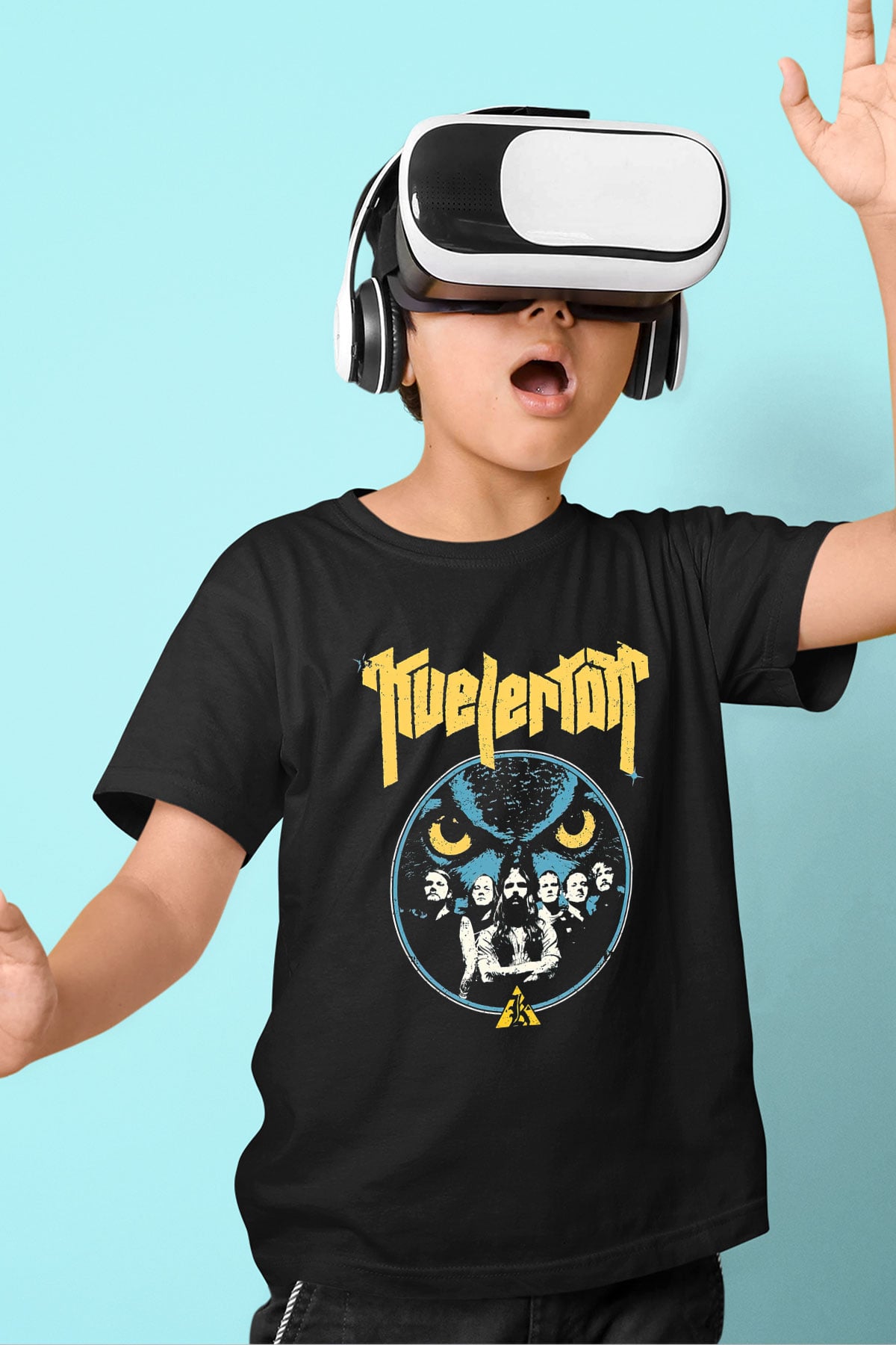 Kvelertak Baskılı Siyah Unisex Çocuk Tişört