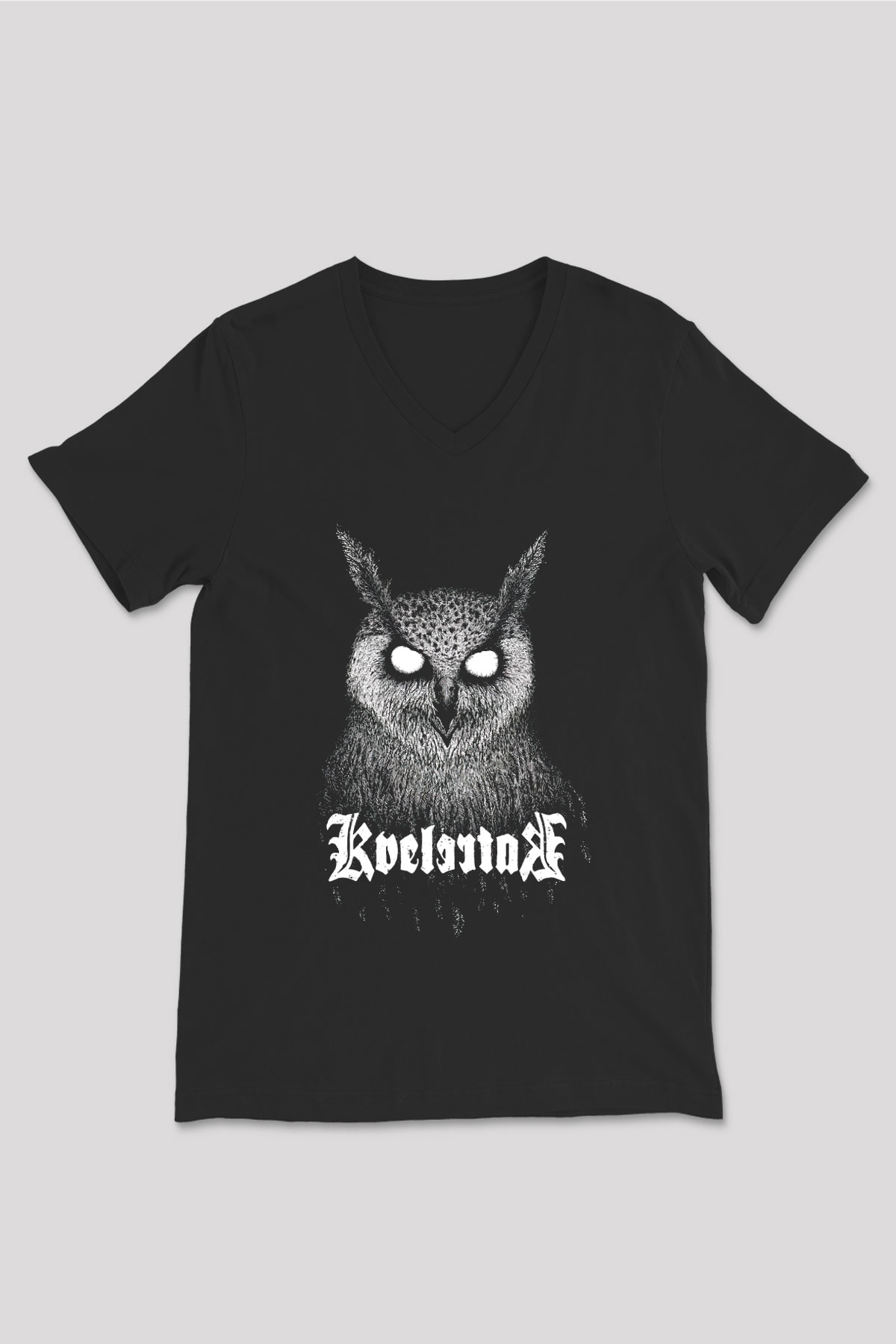 Kvelertak Siyah Unisex V Yaka Tişört T-Shirt