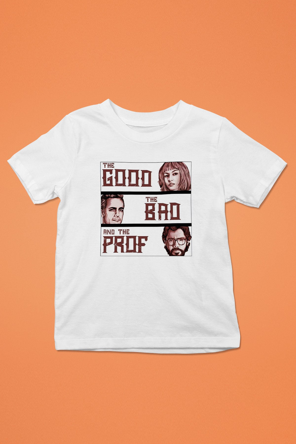 La casa de papel Baskılı Beyaz Unisex Çocuk Tişört