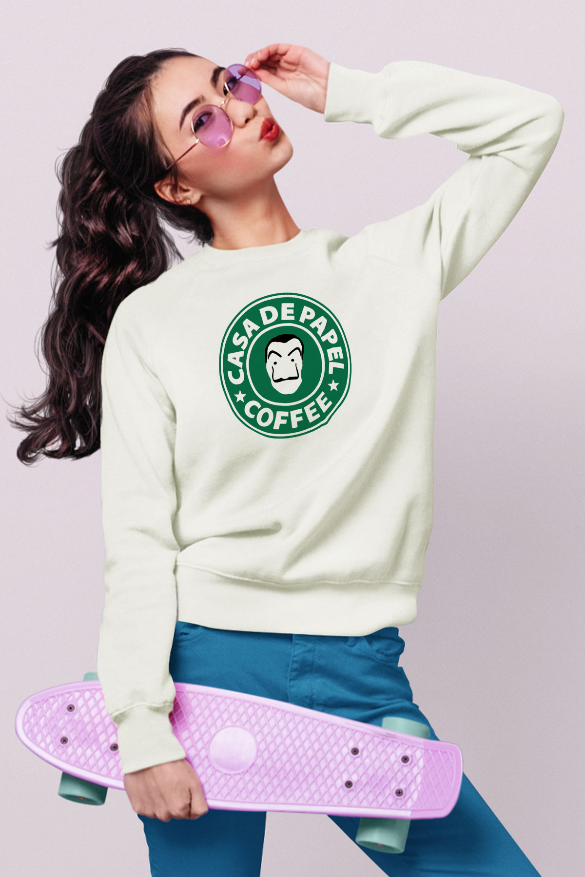 La casa de papel Beyaz Unisex Sweatshirt