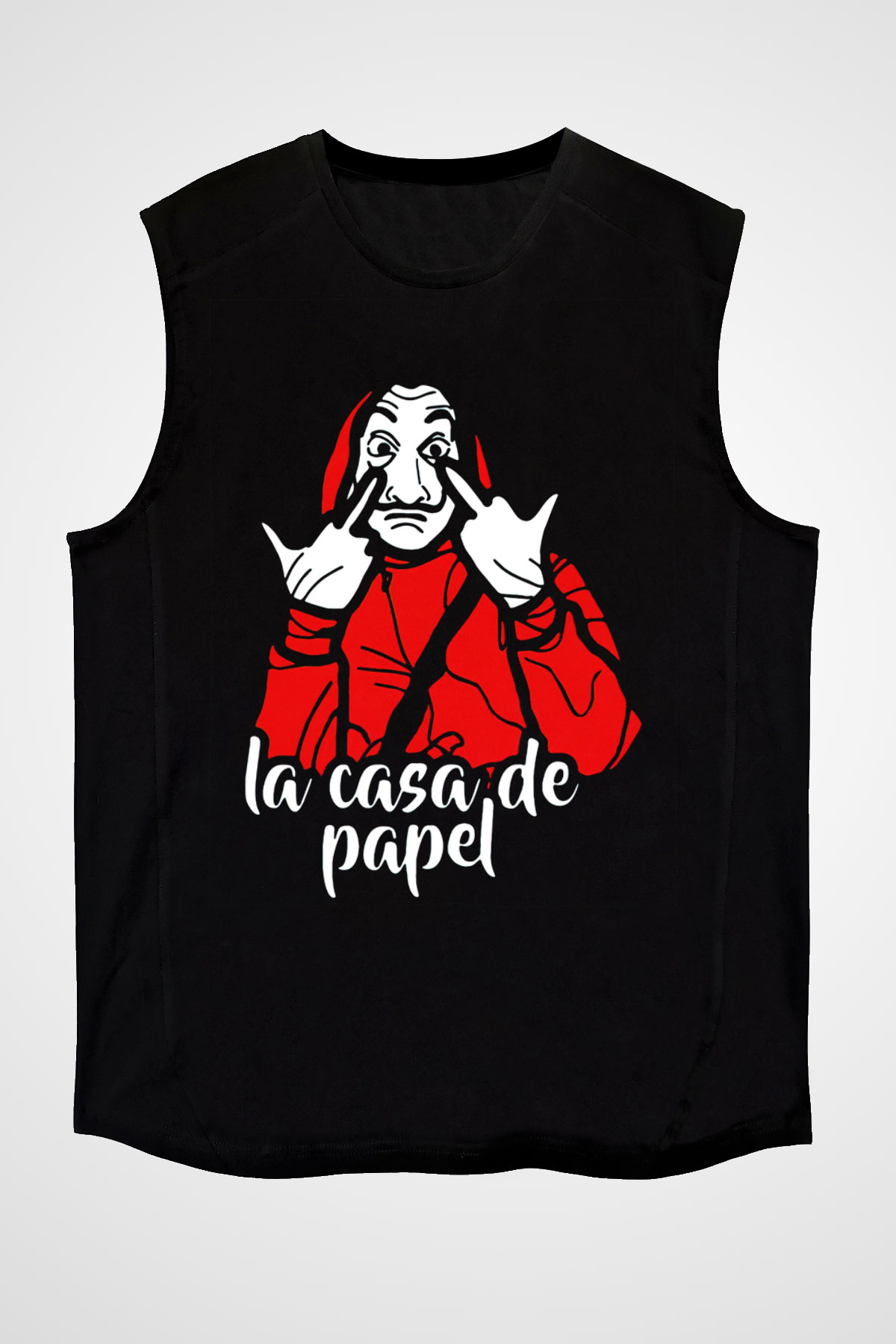 La casa de papel Siyah Unisex Kolsuz Tişört
