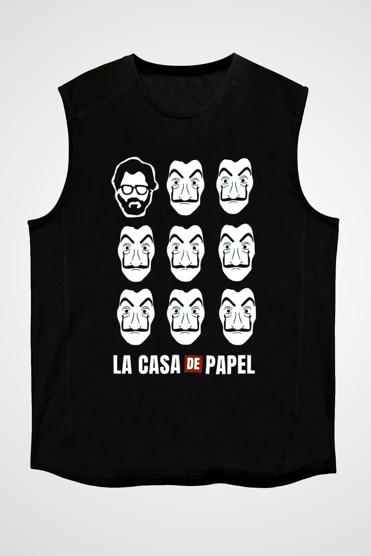 La casa de papel Siyah Unisex Kolsuz Tişört