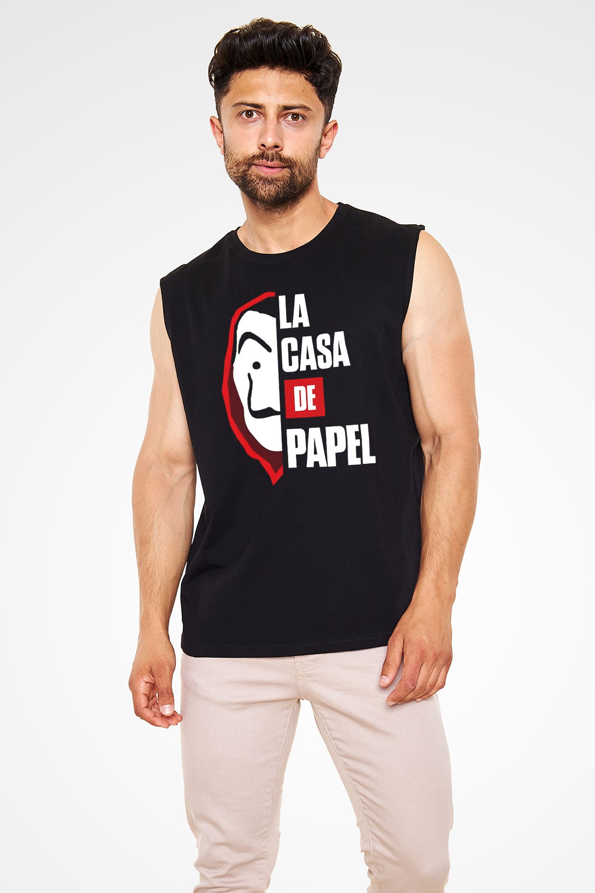 La casa de papel Siyah Unisex Kolsuz Tişört