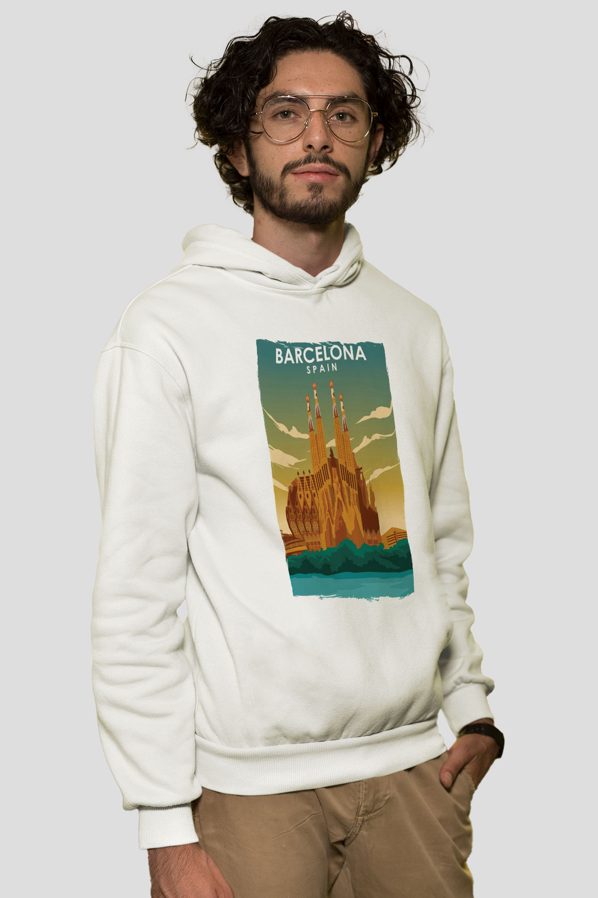 La Sagrada Familia Beyaz Unisex Hoodie
