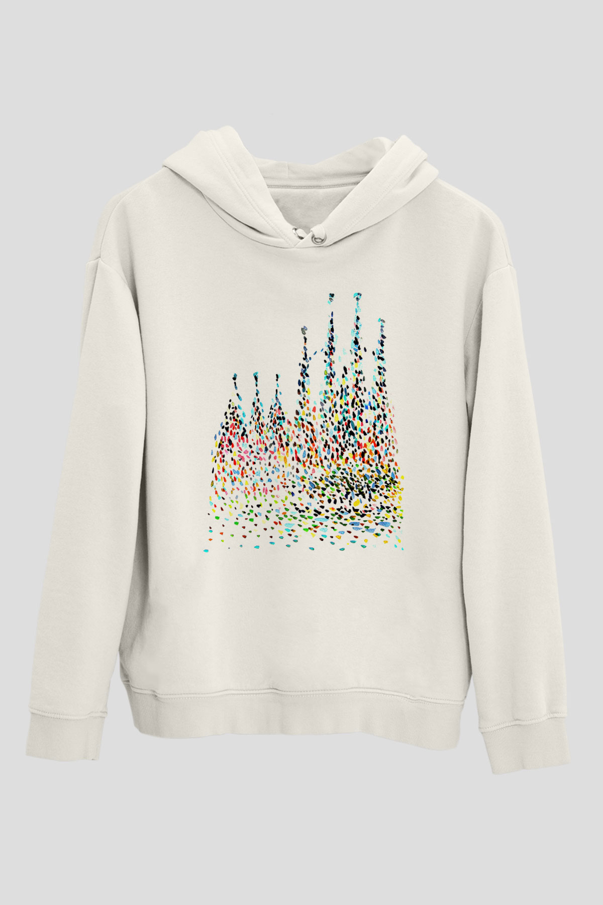 La Sagrada Familia Beyaz Unisex Kapşonlu Sweatshirt