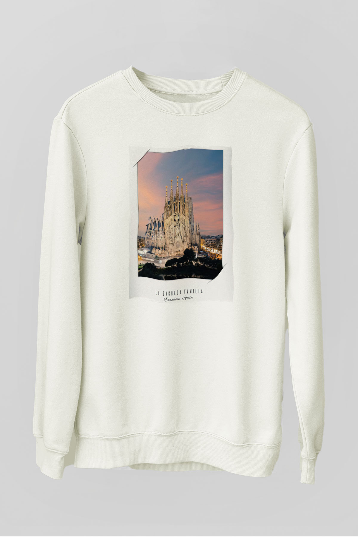 La Sagrada Familia Beyaz Unisex Sweatshirt