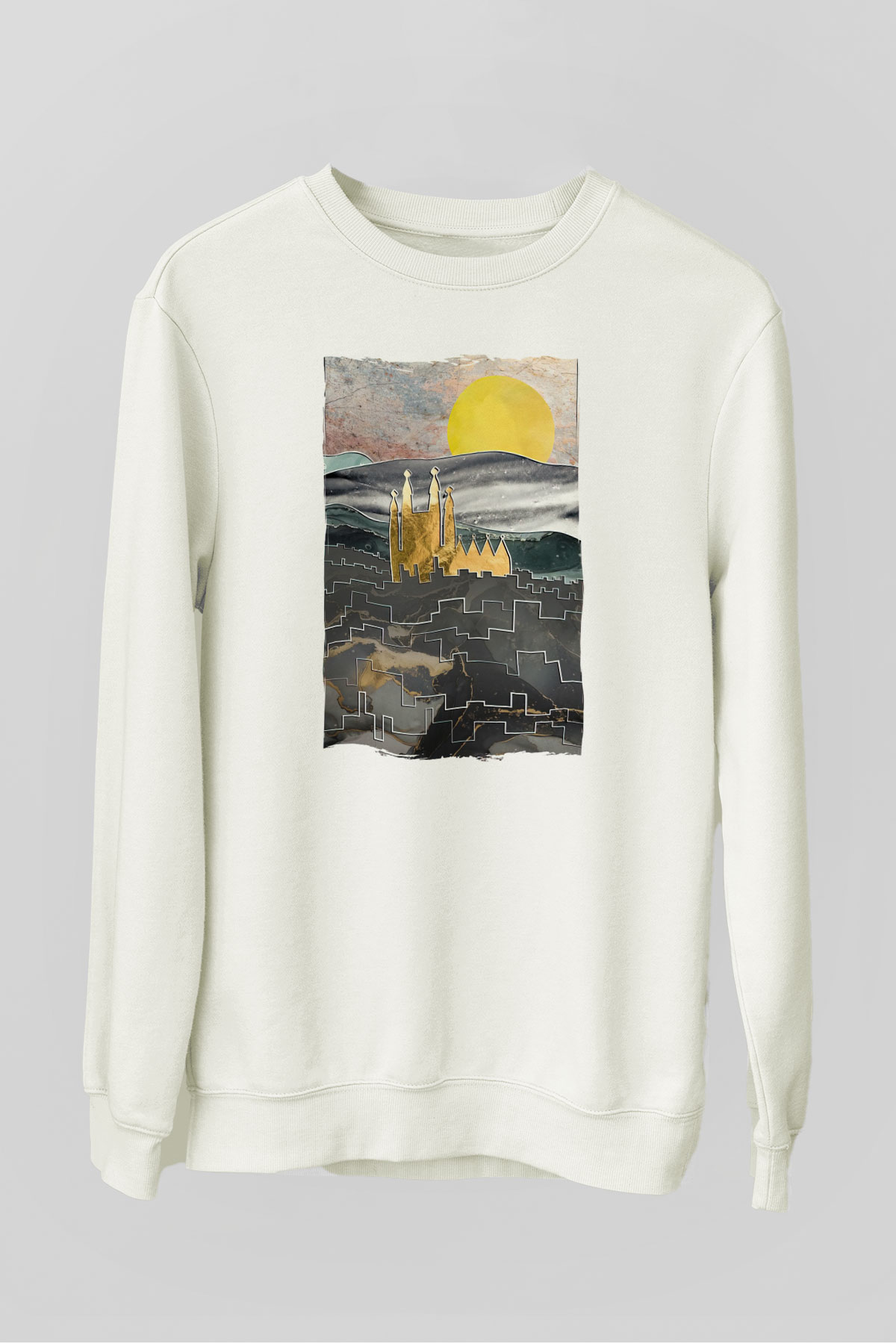 La Sagrada Familia Beyaz Unisex Sweatshirt