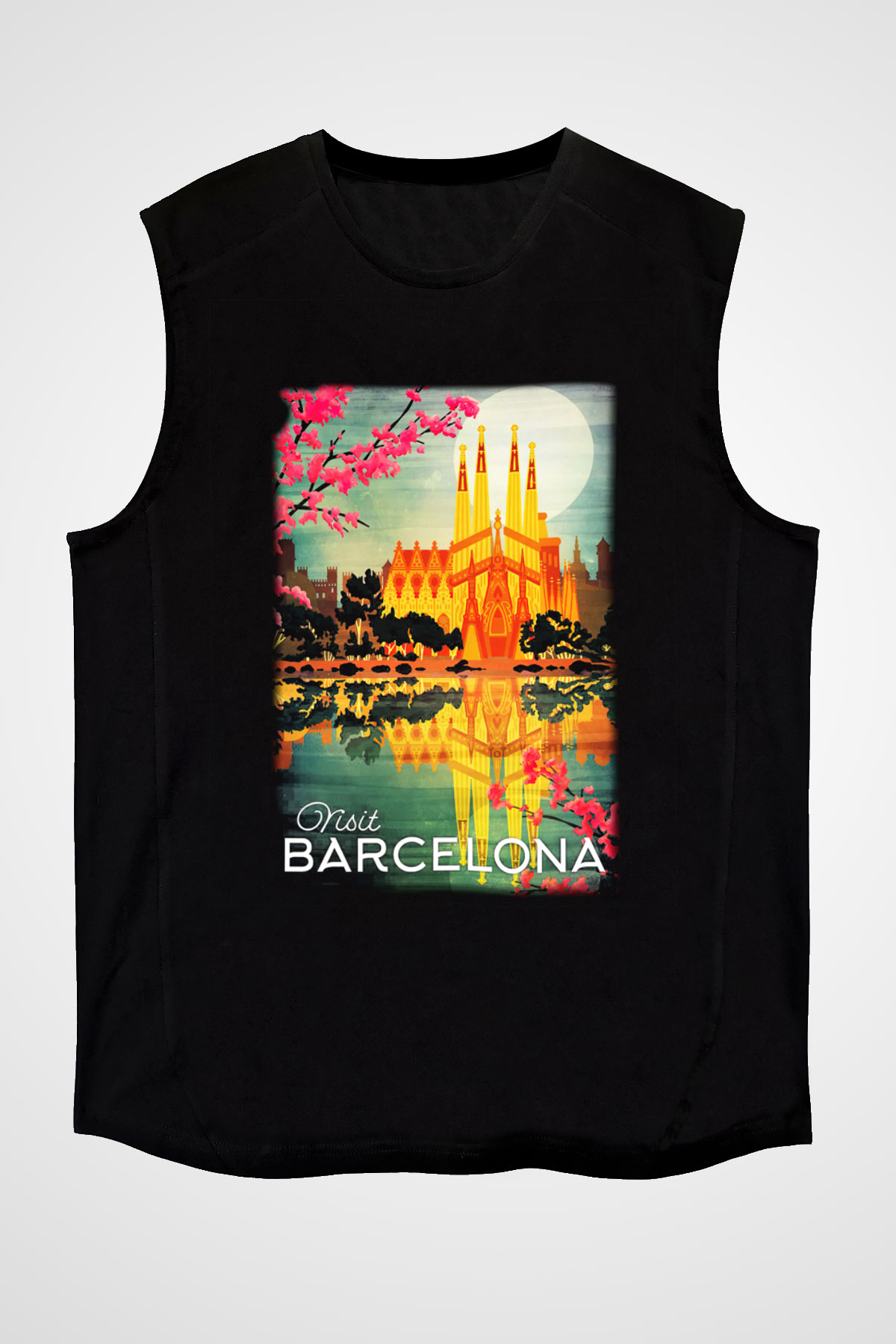 La Sagrada Familia Siyah Unisex Kolsuz Tişört