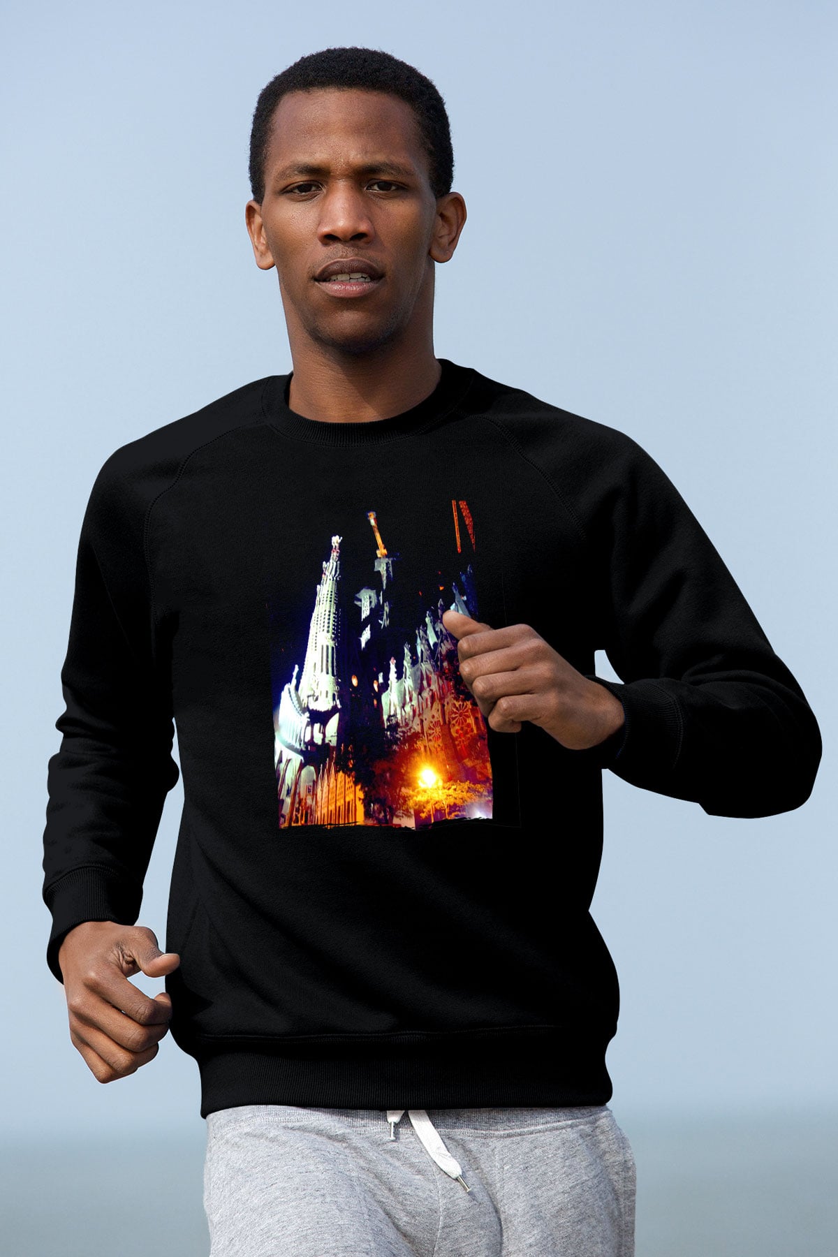 La Sagrada Familia Siyah Unisex Sweatshirt