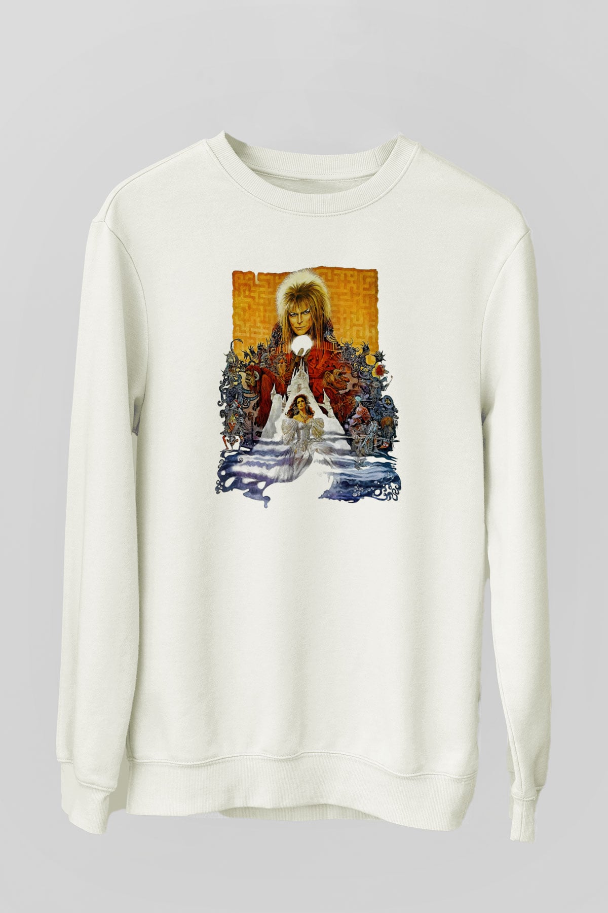 Labyrinth Beyaz Unisex Sweatshirt