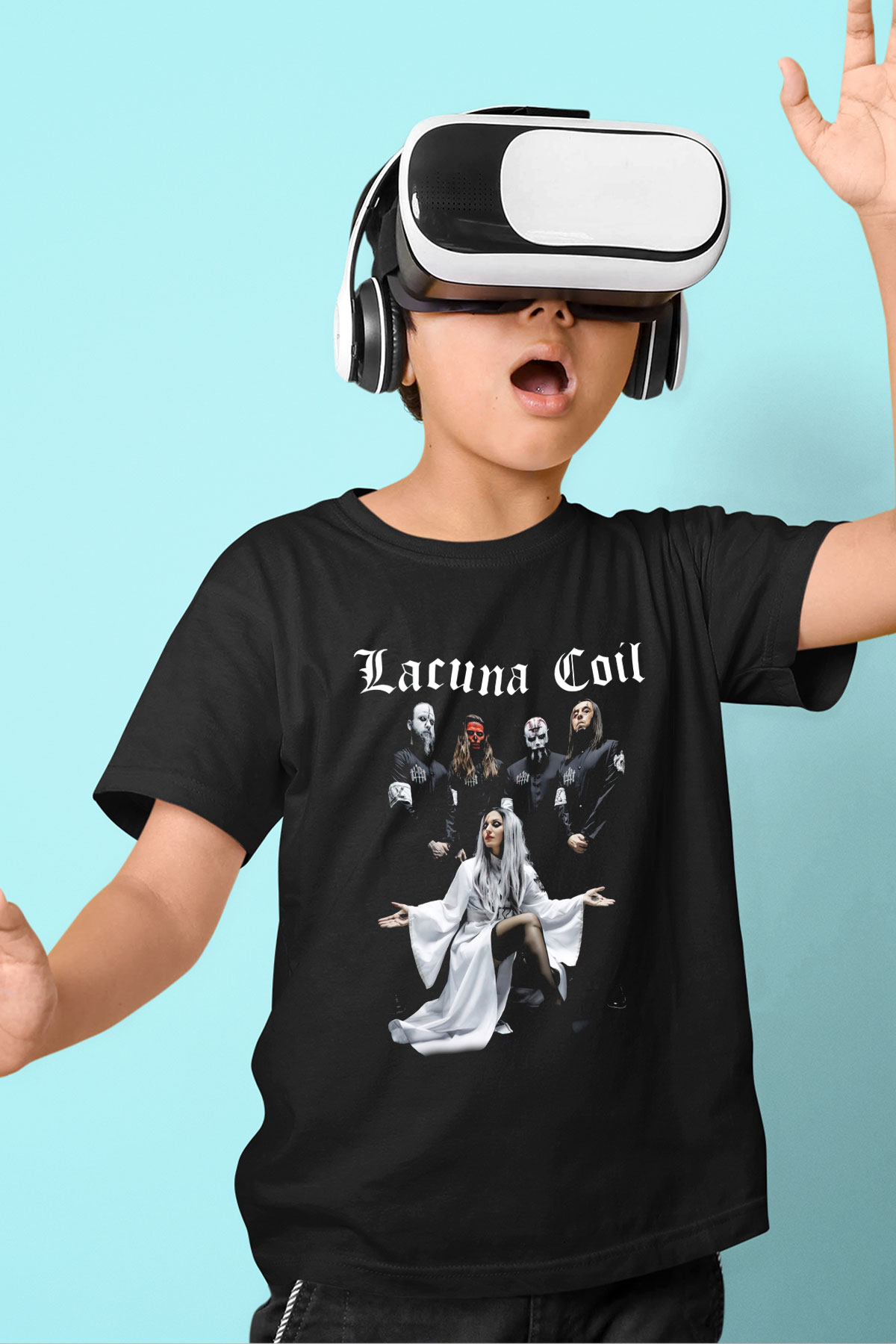 Lacuna Coil Baskılı Siyah Unisex Çocuk Tişört
