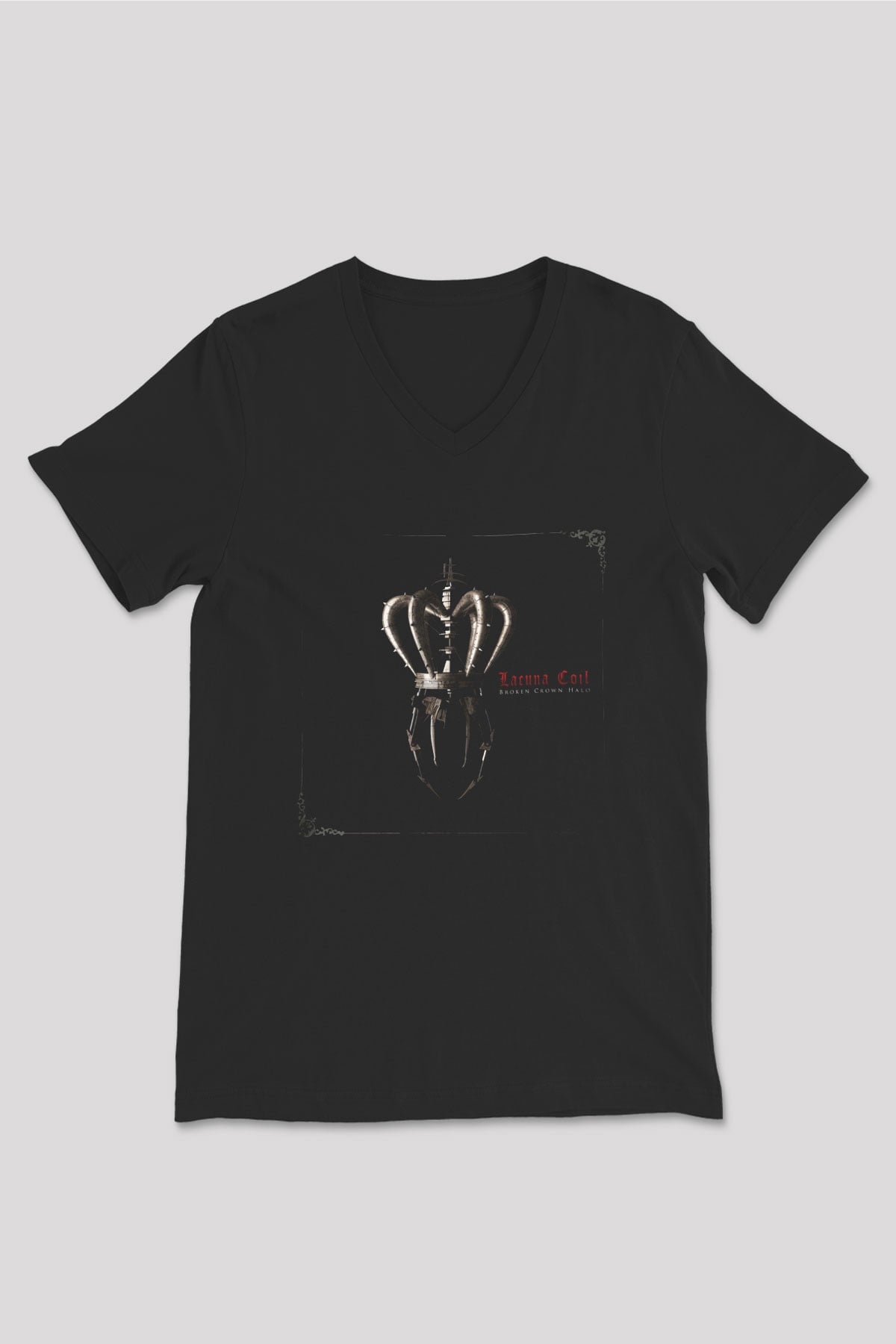 Lacuna Coil Siyah Unisex V Yaka Tişört