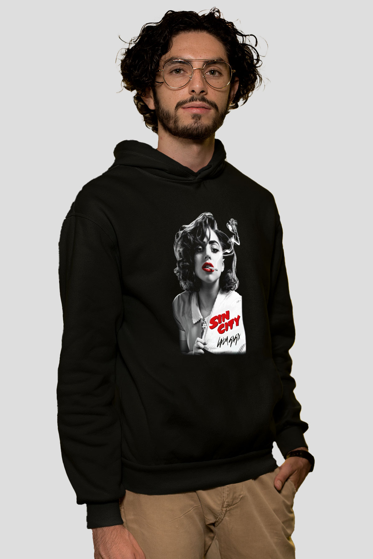Lady Gaga Siyah Unisex Hoodie