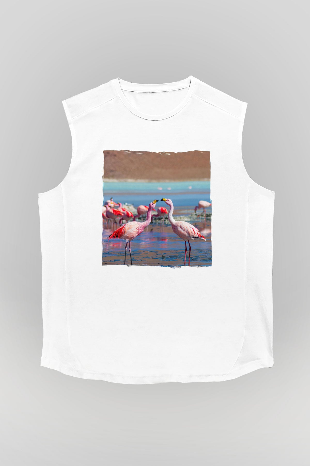 Laguna Colorada Beyaz Unisex Kolsuz Tişört