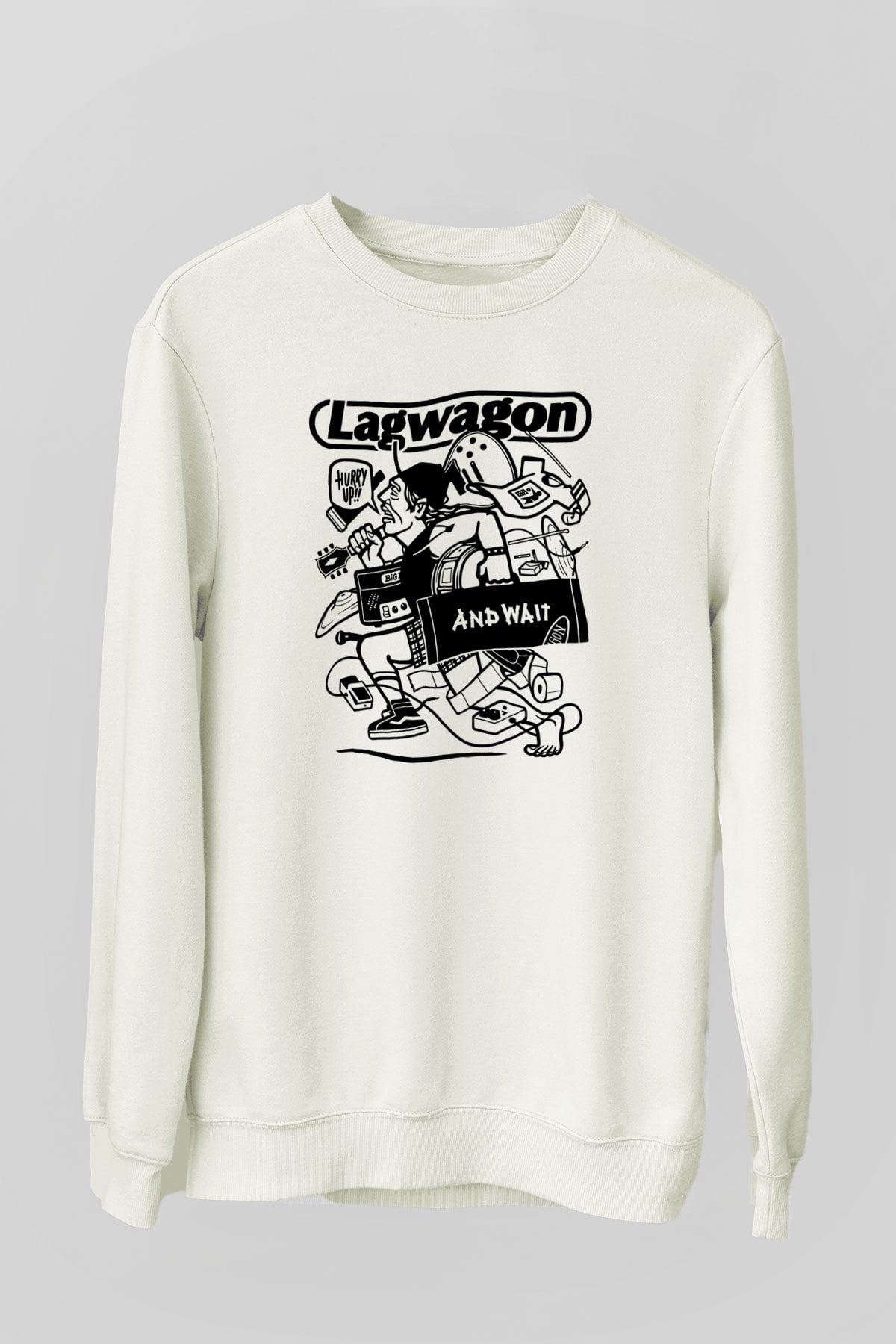 Lagwagon Baskılı Beyaz Unisex Sweatshirt