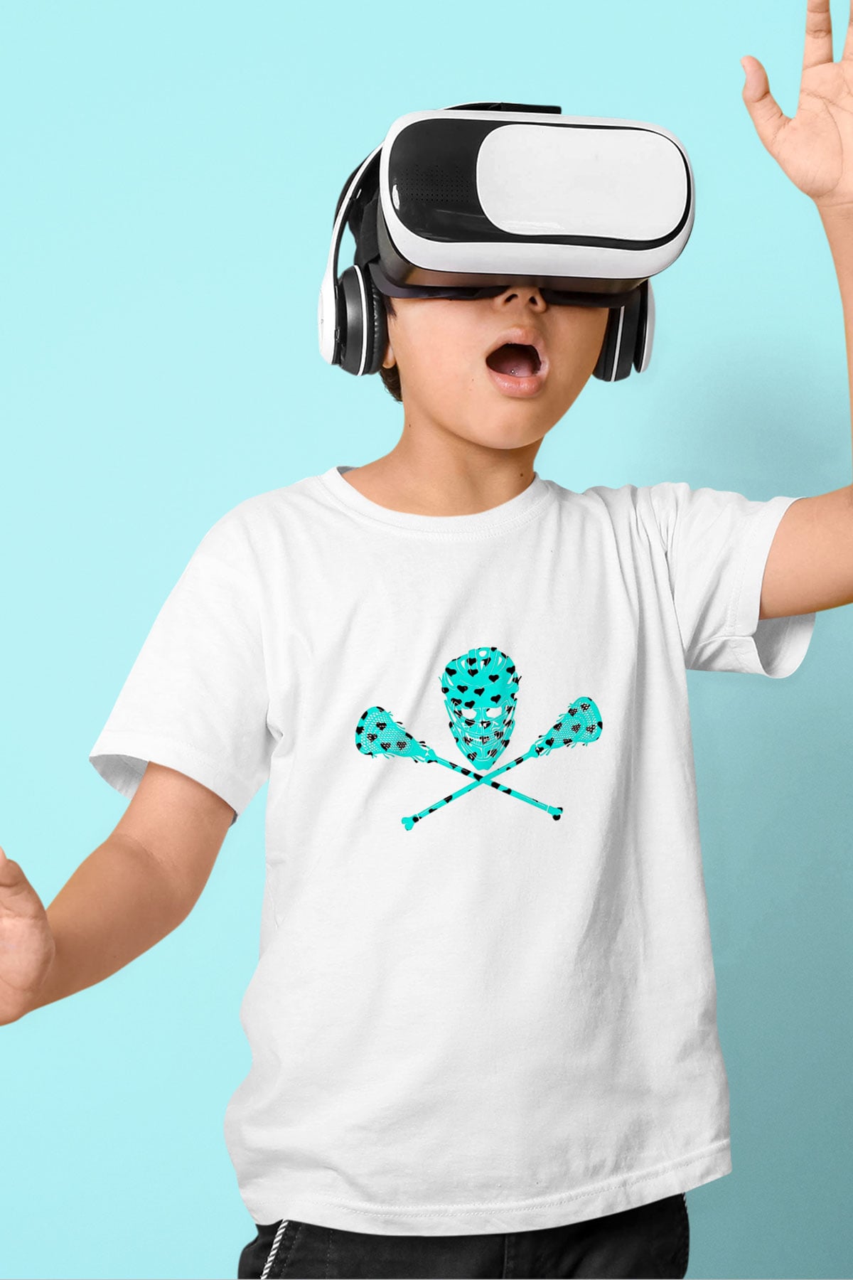 Lakros Baskılı Unisex Beyaz Çocuk Tişört - Tshirt