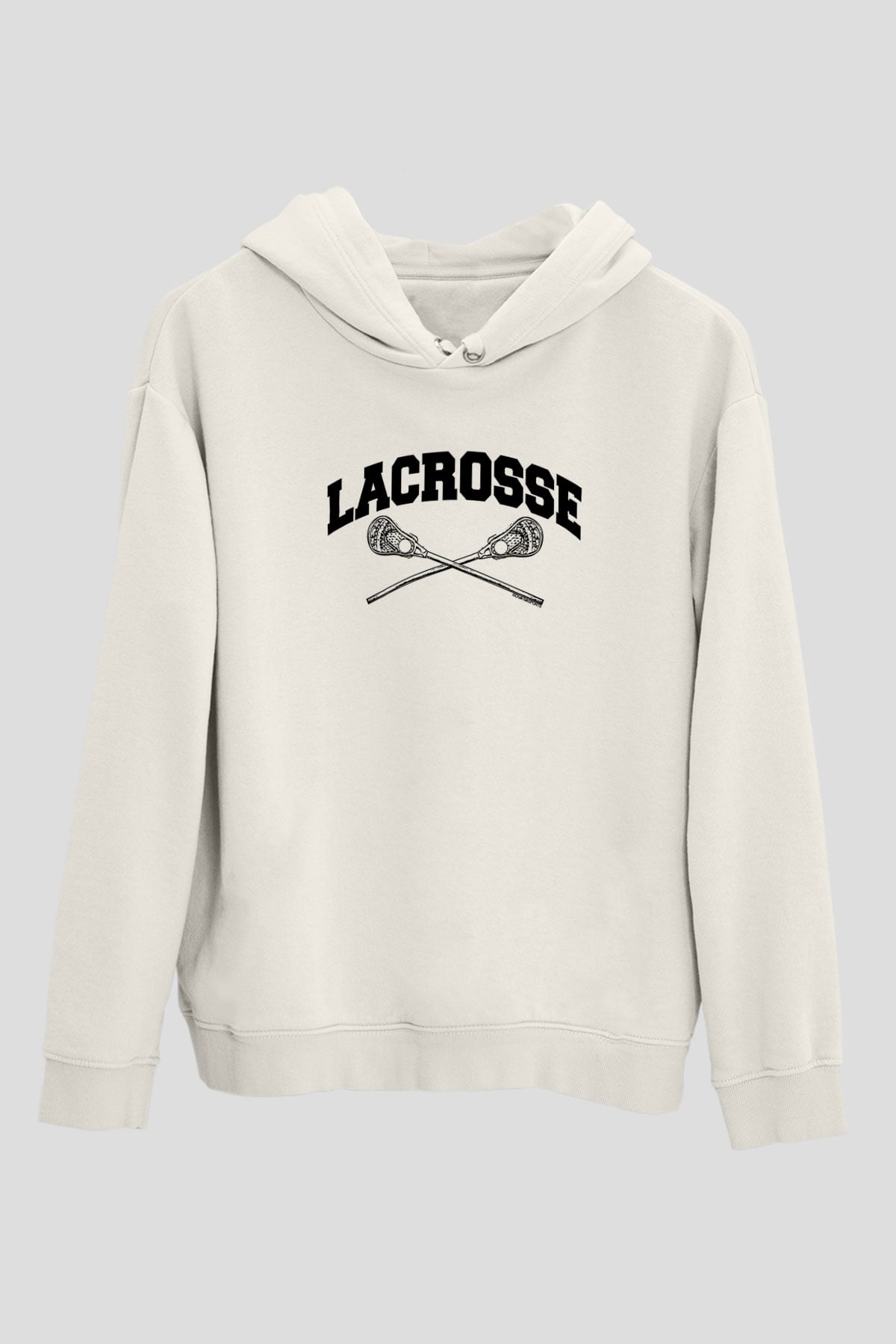 Lakros Baskılı Unisex Ekru Hoodie