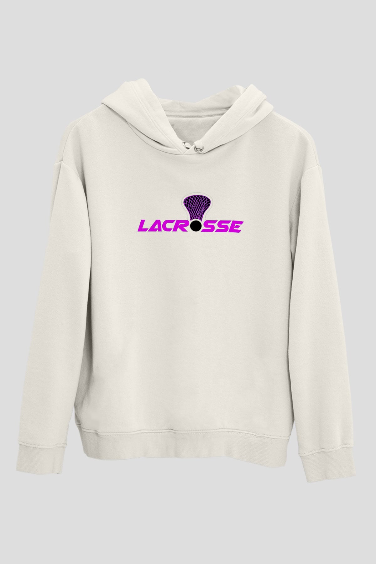 Lakros Baskılı Unisex Ekru Hoodie
