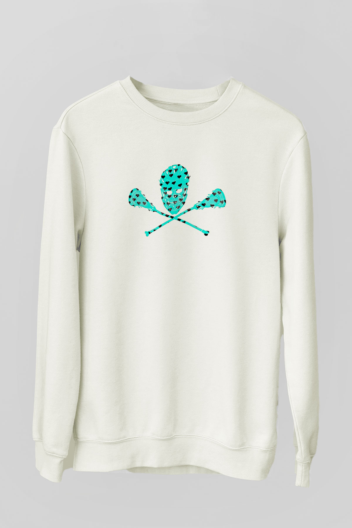 Lakros Baskılı Unisex Ekru Sweatshirt