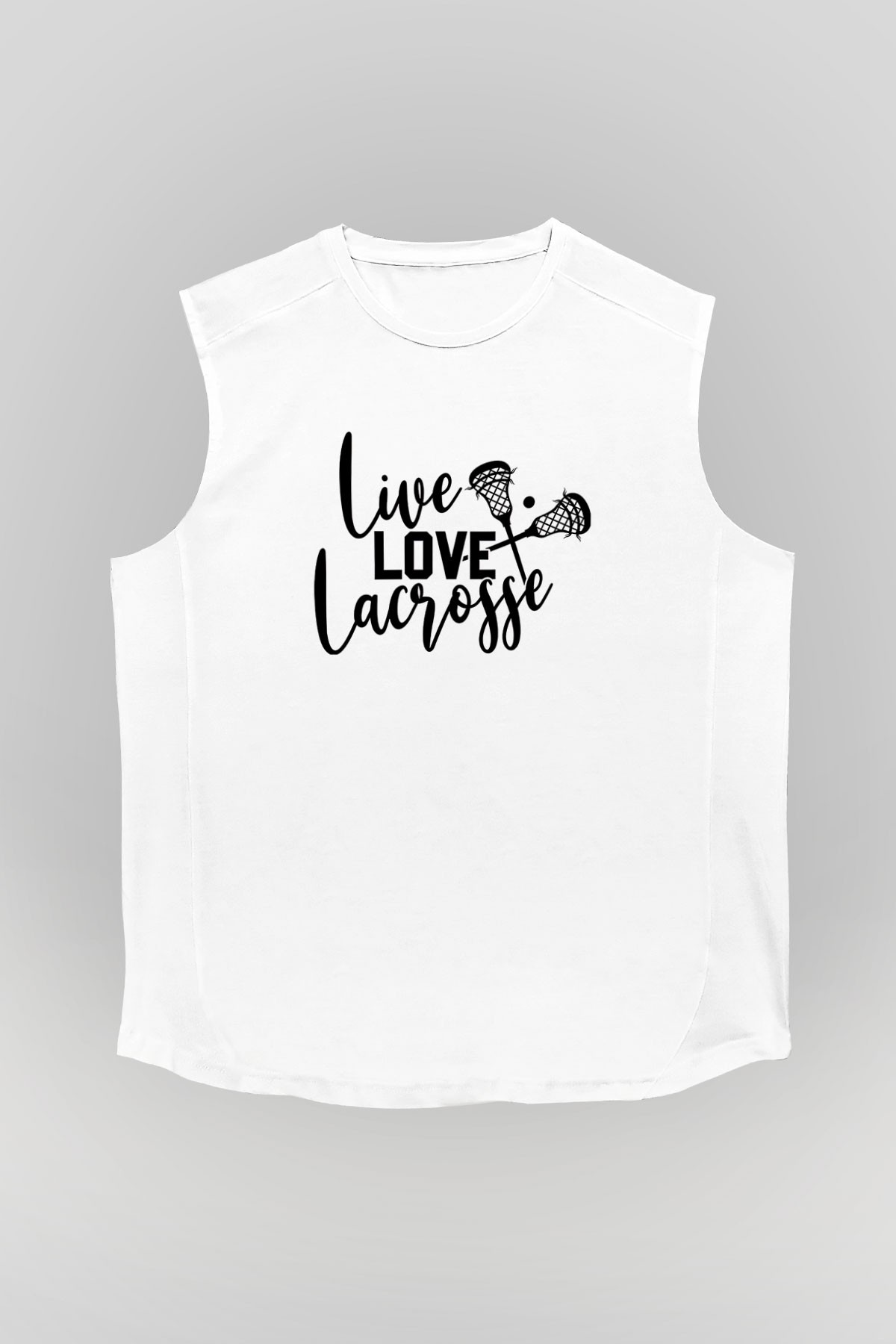 Lakros Baskılı Unisex Kolsuz Beyaz Tişört