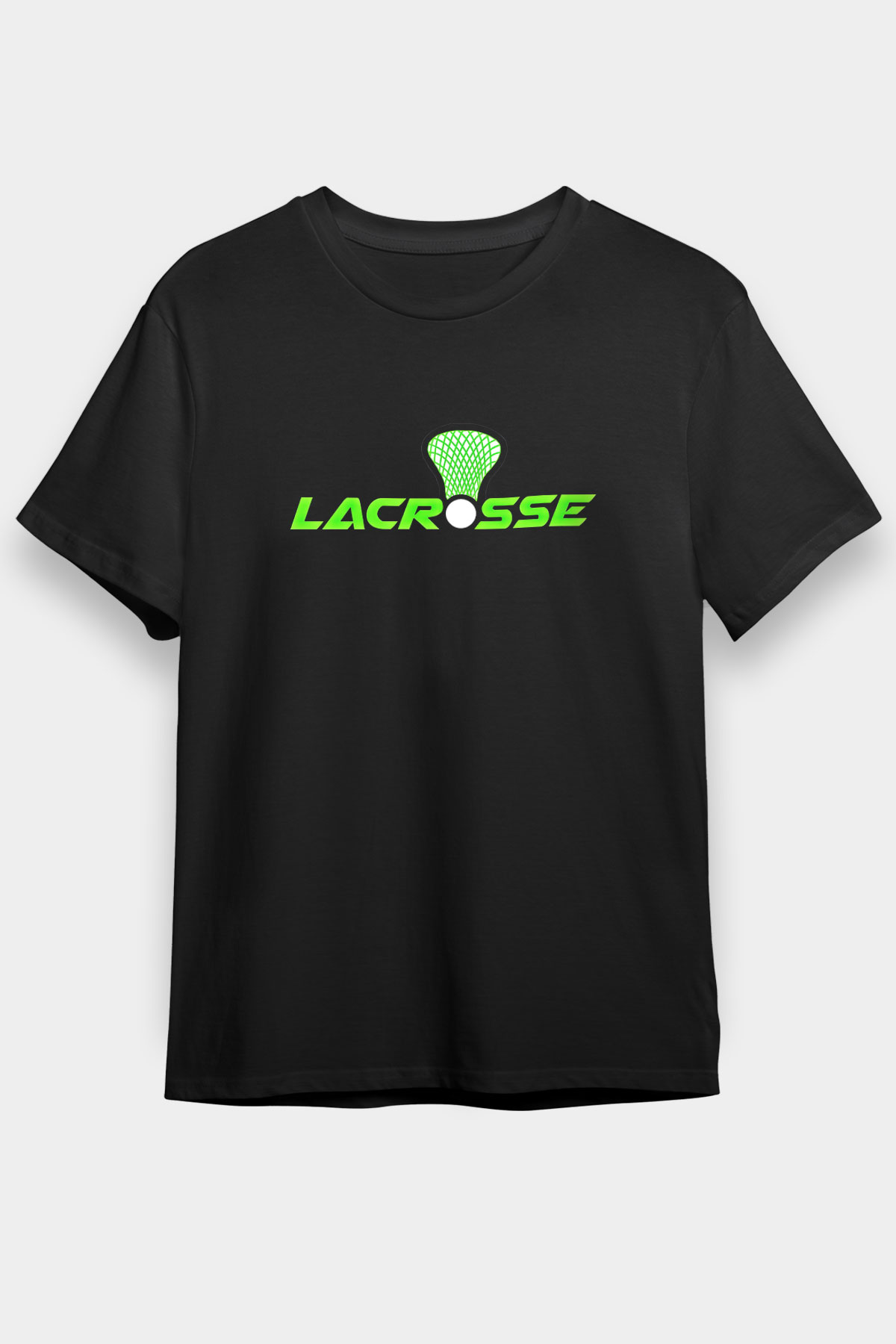 Lakros Baskılı Unisex Siyah Tişört - Tshirt