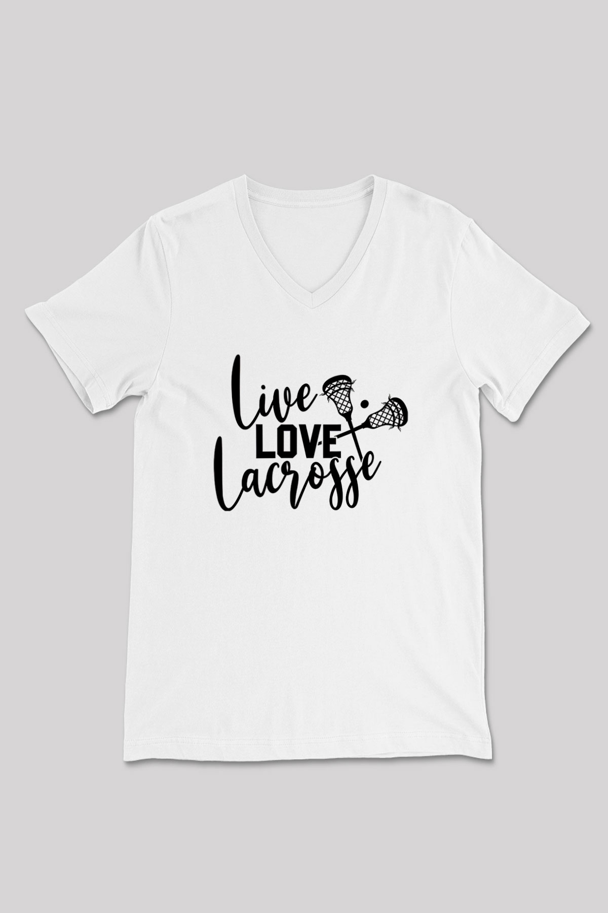 Lakros Baskılı Unisex V Yaka Tişört - Tshirt