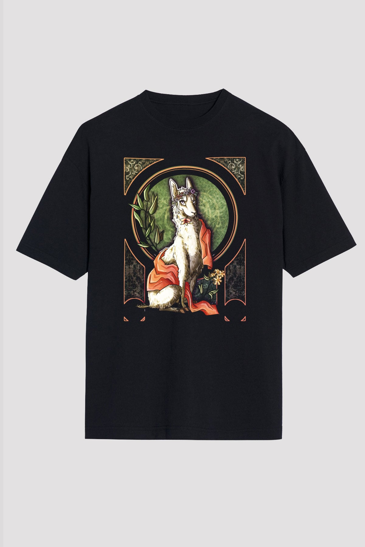 Lama Siyah Unisex Oversize Tişört T-Shirt