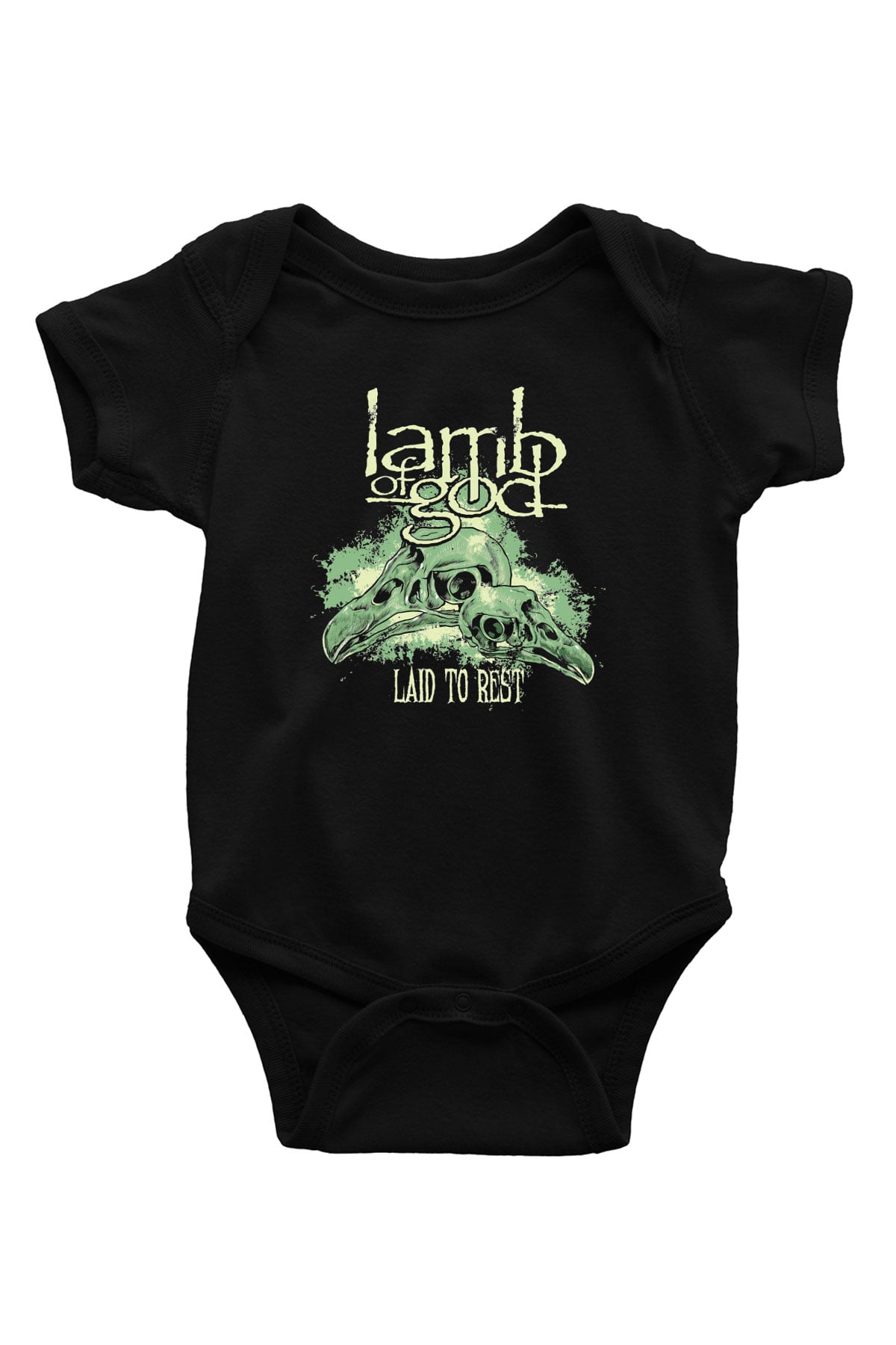Lamb of God Baskılı Siyah Bebek Body - Zıbın