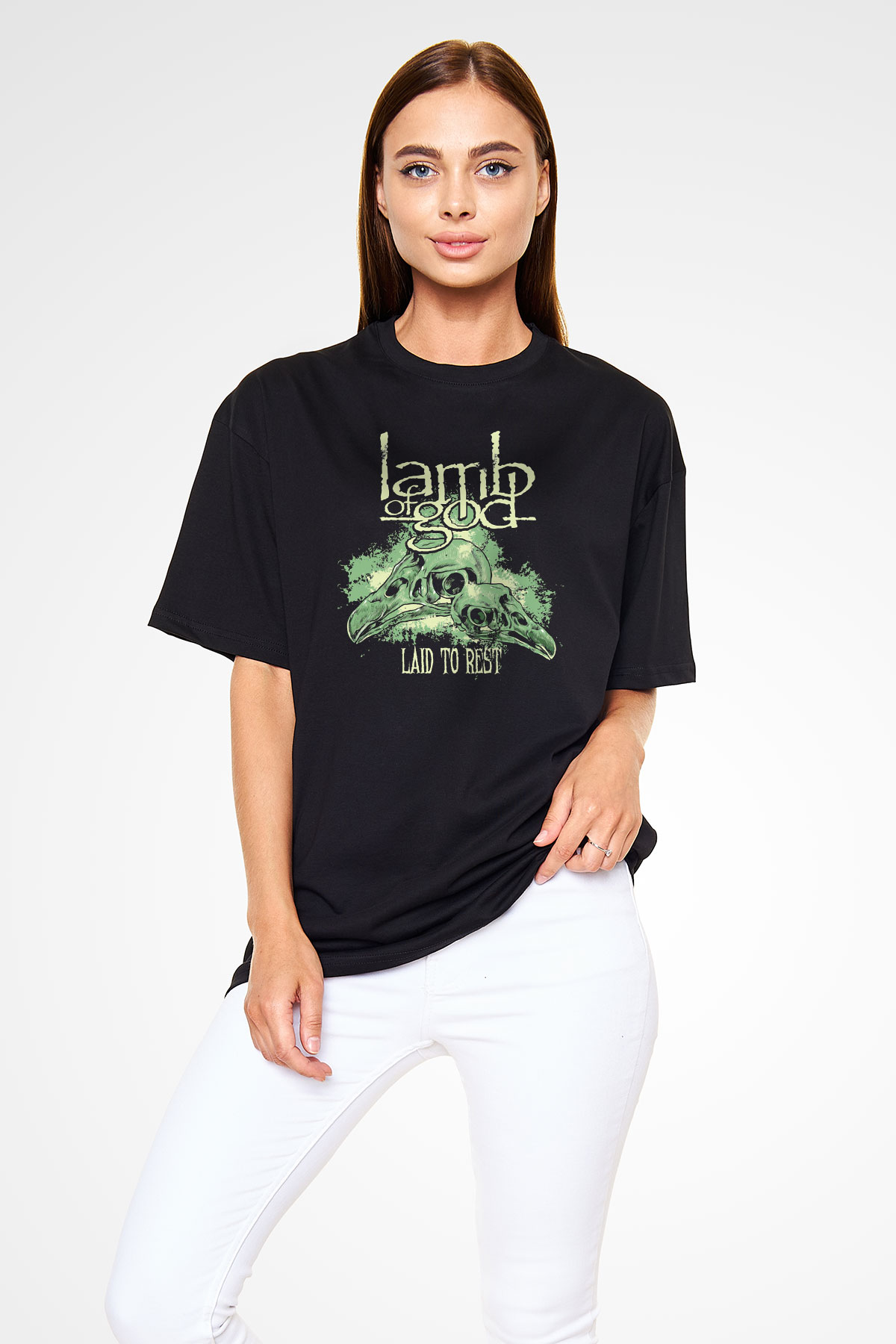 Lamb of God Siyah Unisex Oversize Tişört T-Shirt