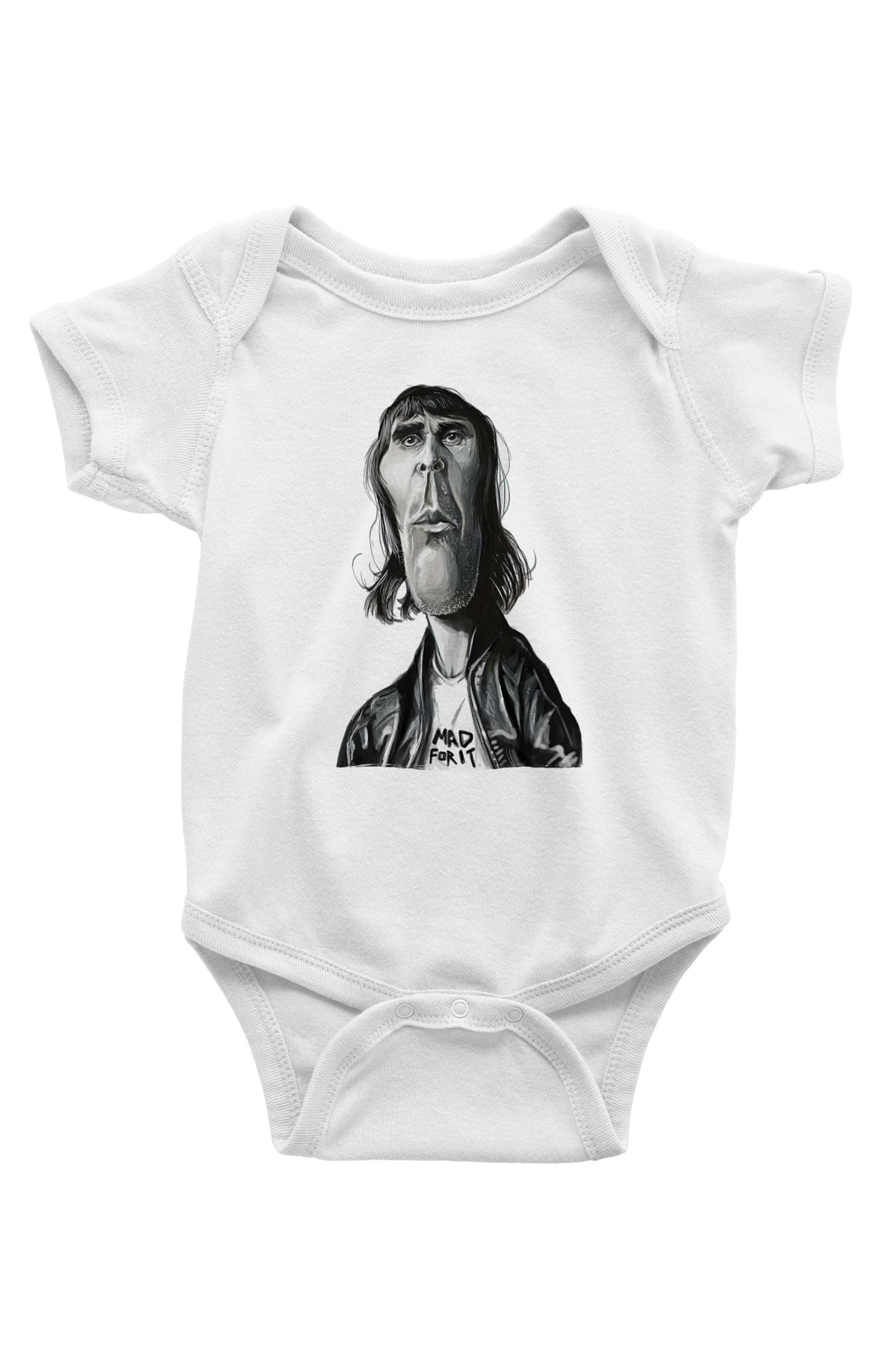 Lan Brown Baskılı Beyaz Unisex Bebek Body - Zıbın