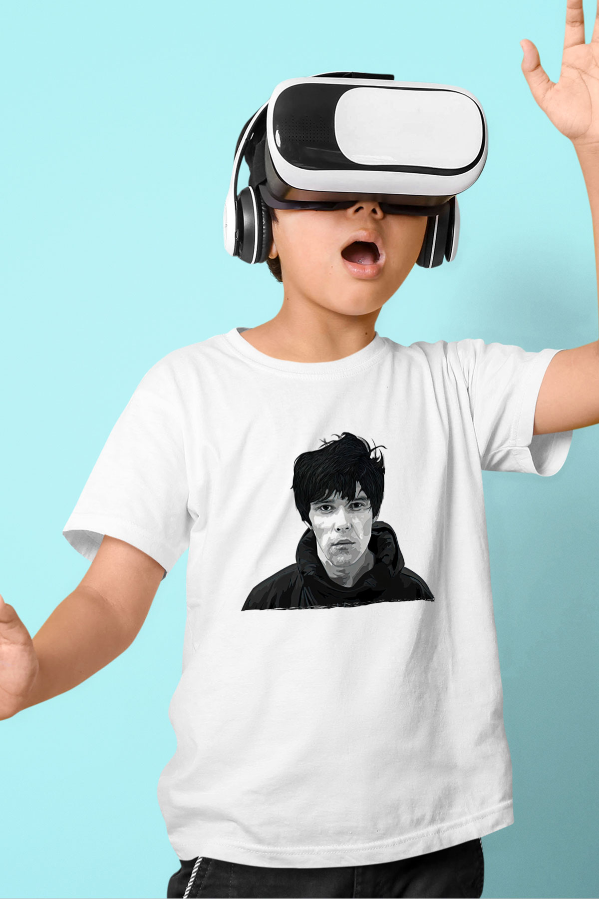 Lan Brown Baskılı Beyaz Unisex Beyaz Çocuk Tişört - Tshirt
