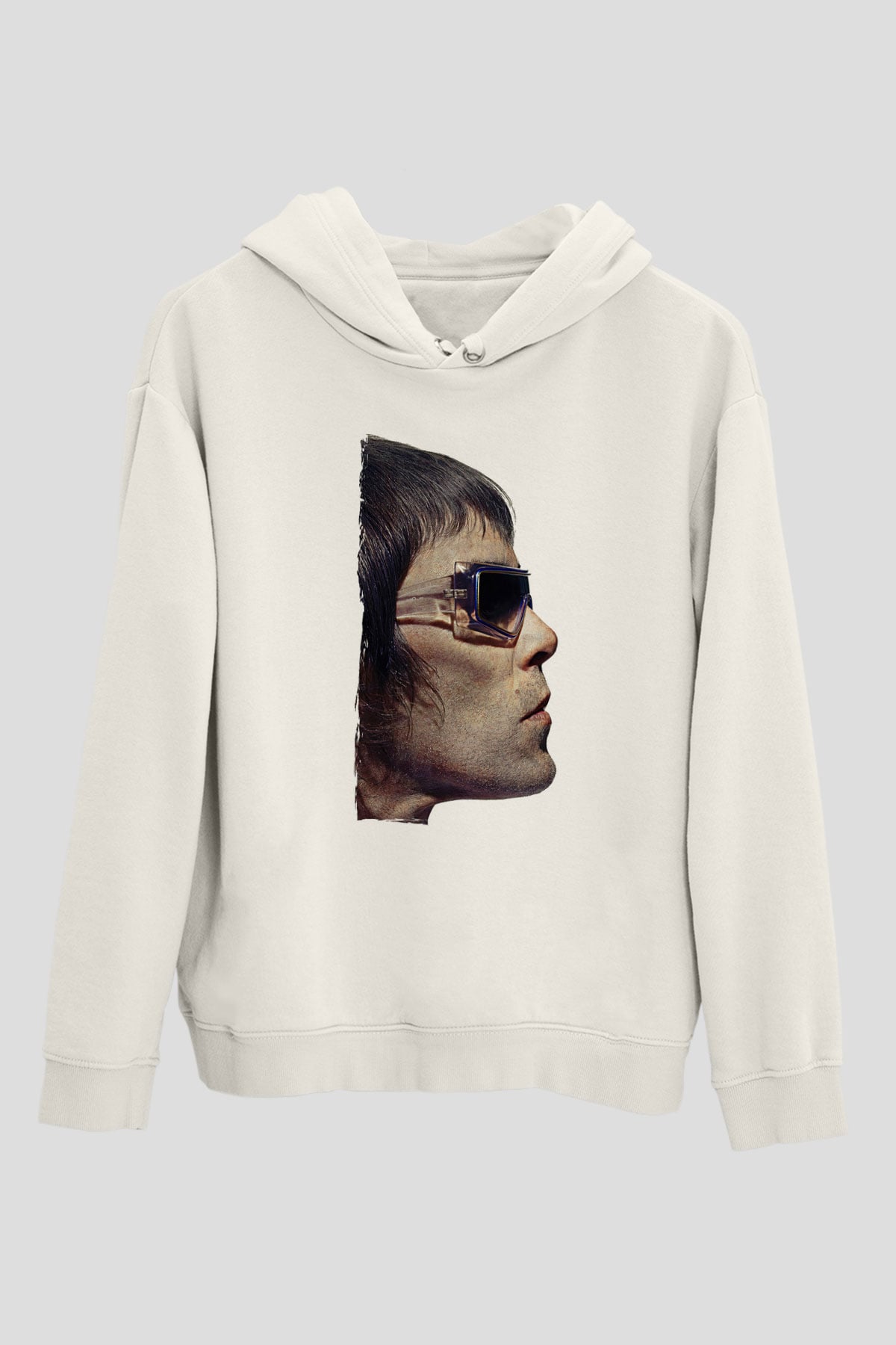 Lan Brown Baskılı Beyaz Unisex Kapüşonlu Sweatshirt