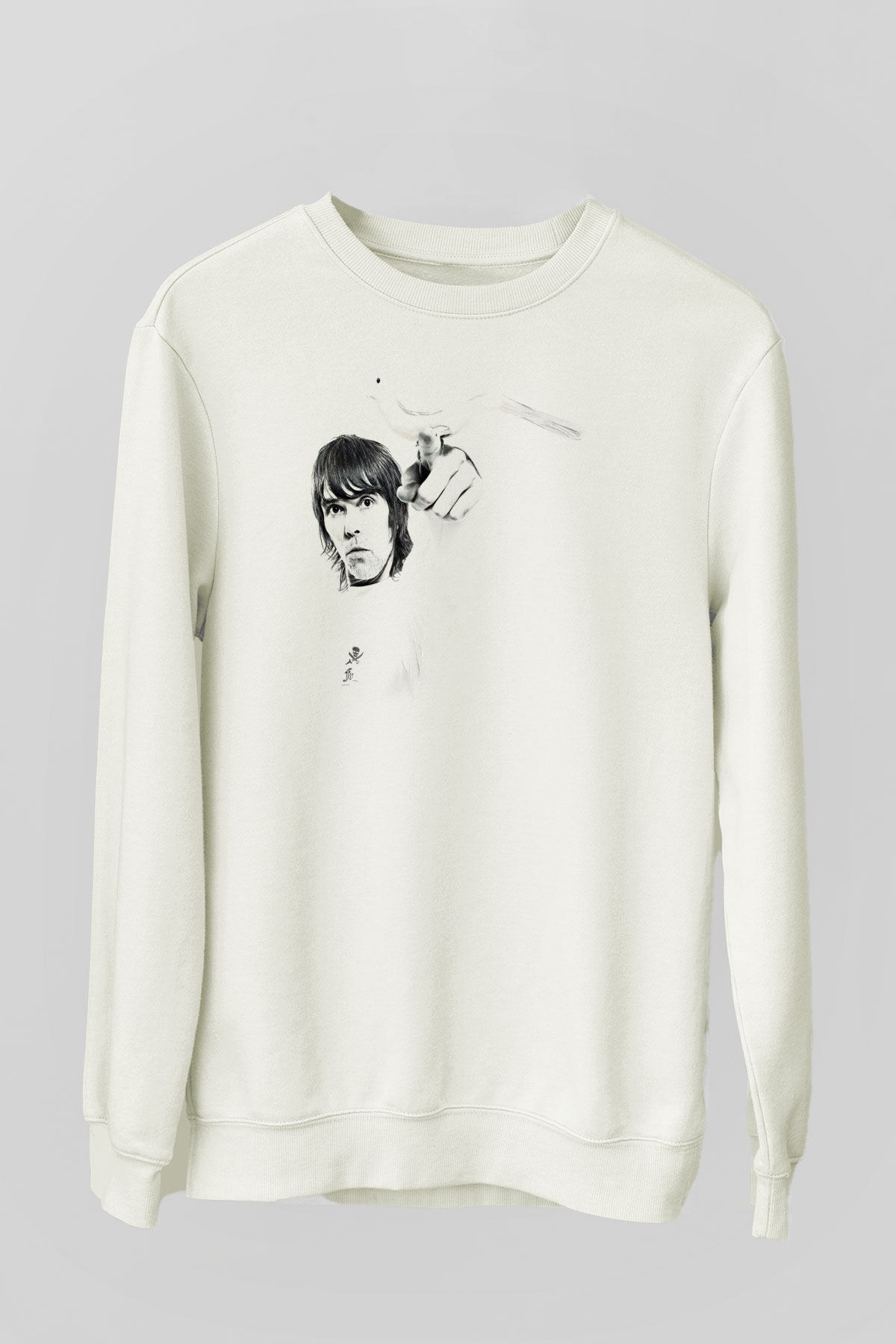 Lan Brown Baskılı Beyaz Unisex Sweatshirt