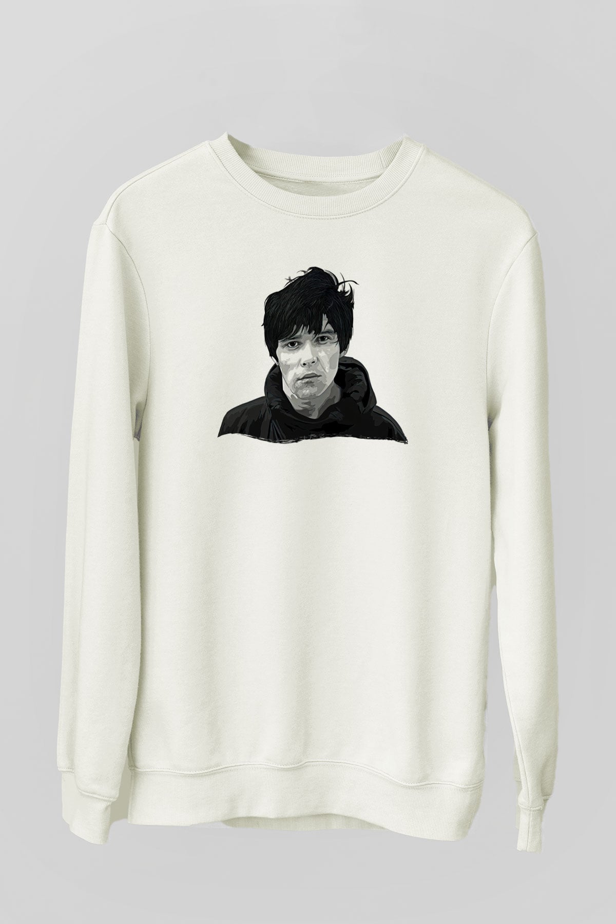 Lan Brown Baskılı Beyaz Unisex Sweatshirt