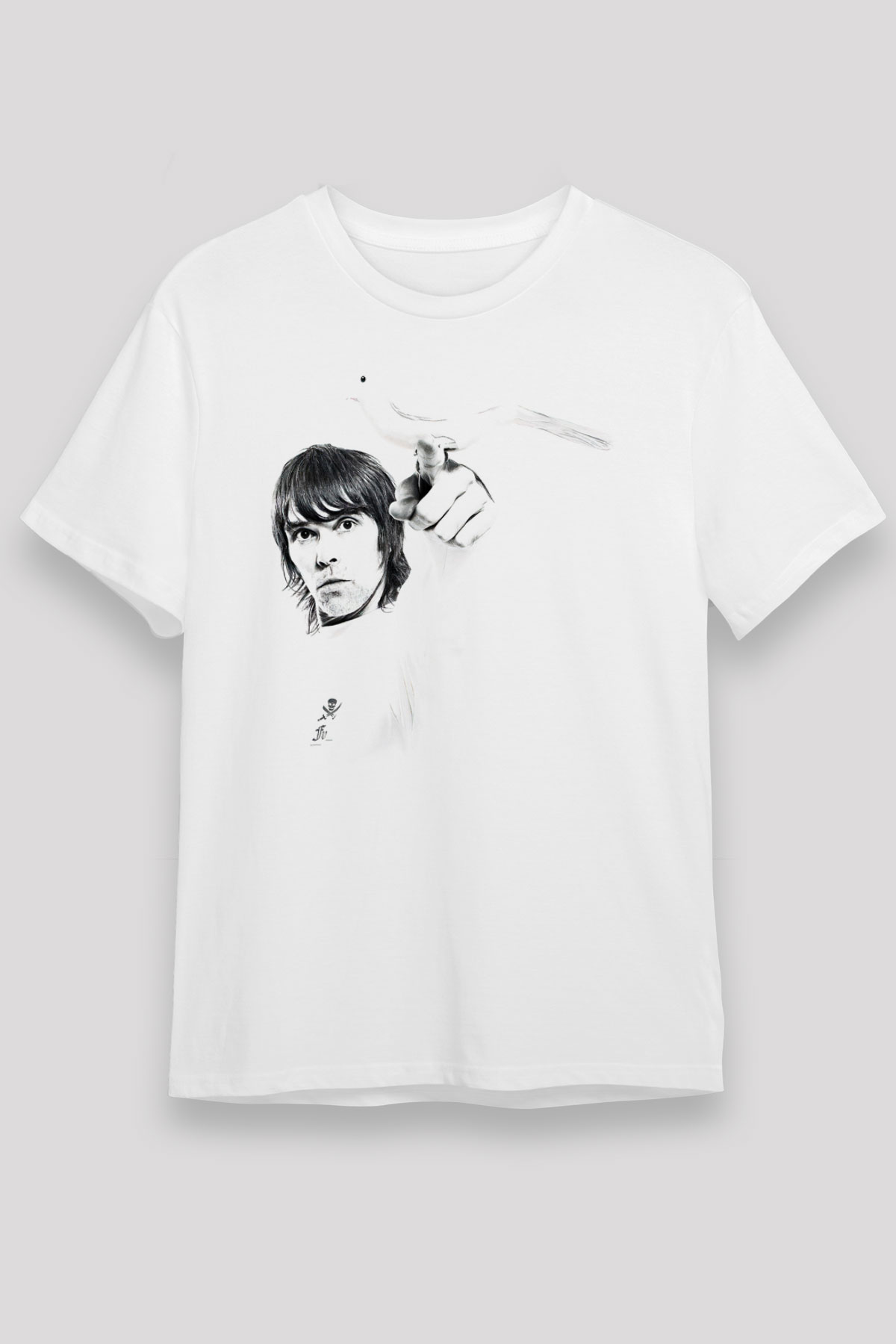 Lan Brown Baskılı Unisex Beyaz Tişört - Tshirt