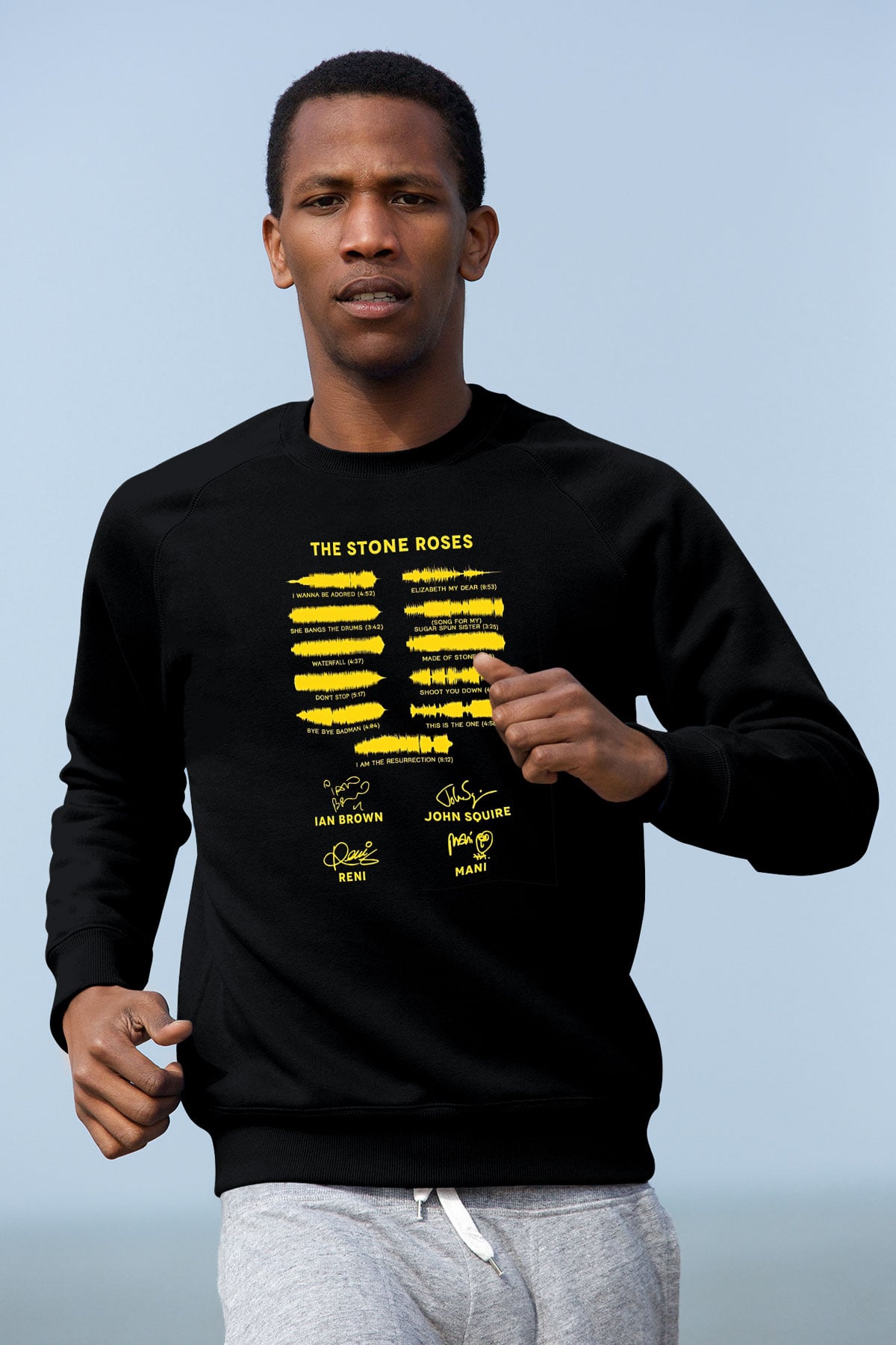 Lan Brown Baskılı Unisex Siyah Sweatshirt