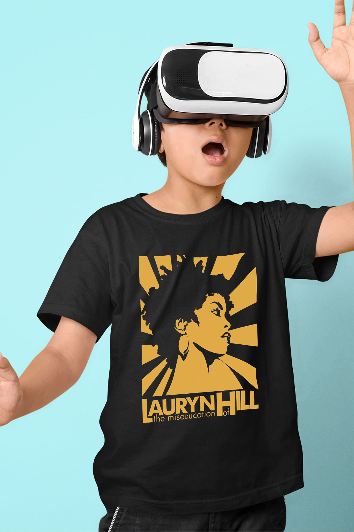 Lauryn Hill Baskılı Siyah Unisex Çocuk Tişört