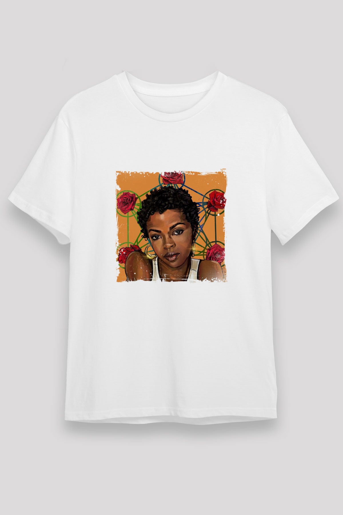 Lauryn Hill Baskılı Unisex Beyaz Tişört