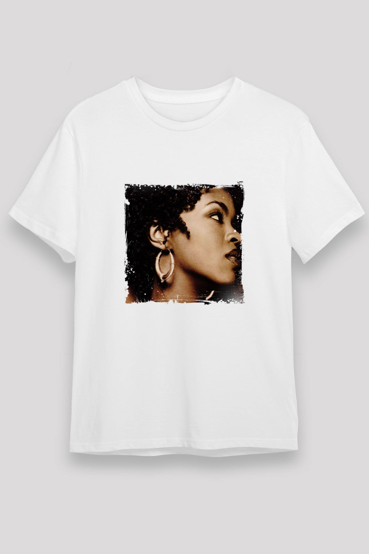 Lauryn Hill Baskılı Unisex Beyaz Tişört
